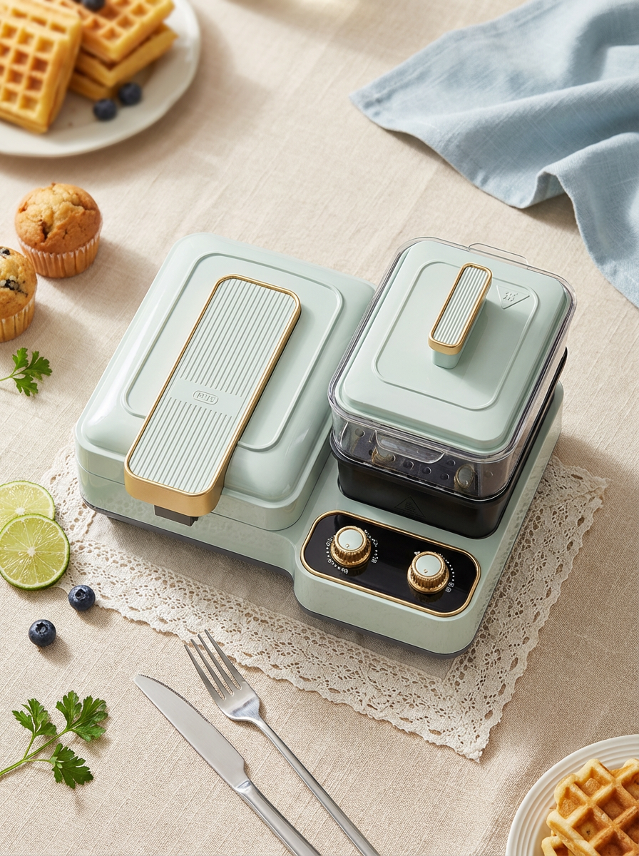 household electrical appliances，Yuyao，Cixi，Breakfast machine，Sandwich machine，Electric cake stall，product design，Retro，