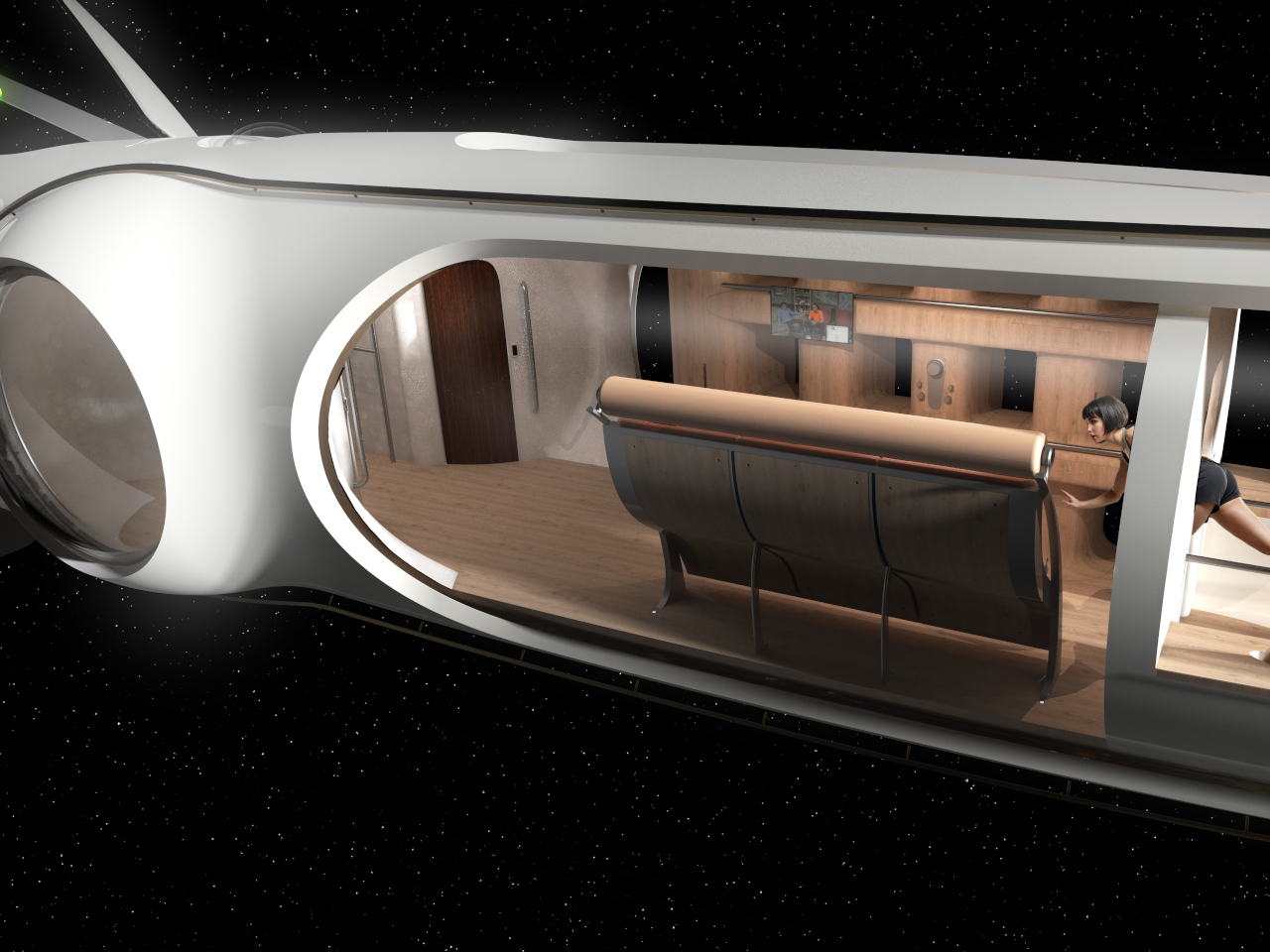 Diana I，Space RV，Near Earth Orbit，panoramic dome，Space Camping，