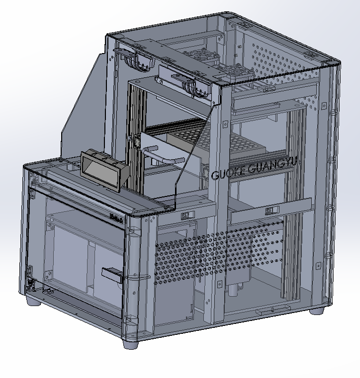 Biological instrument，Sheet metal box，3D printing panel，Screwless design，instrument，Tuozhu Printer，Flip-up door and front door opening，Faded cooling hole，