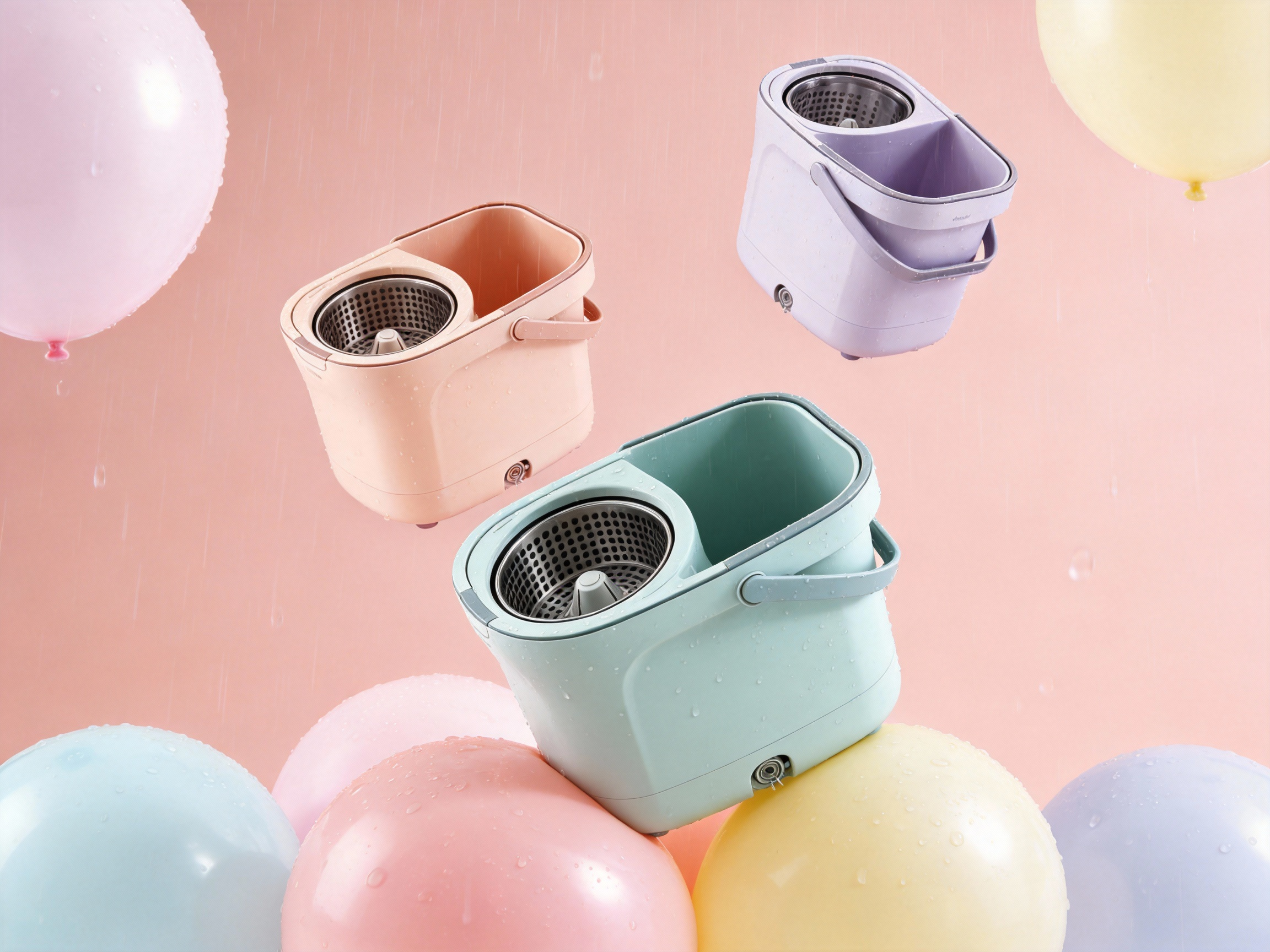 Mop bucket，Rotary mop bucket，Mop，Household Cleaning Products，Household daily necessities，Macarone color，Multicolor，