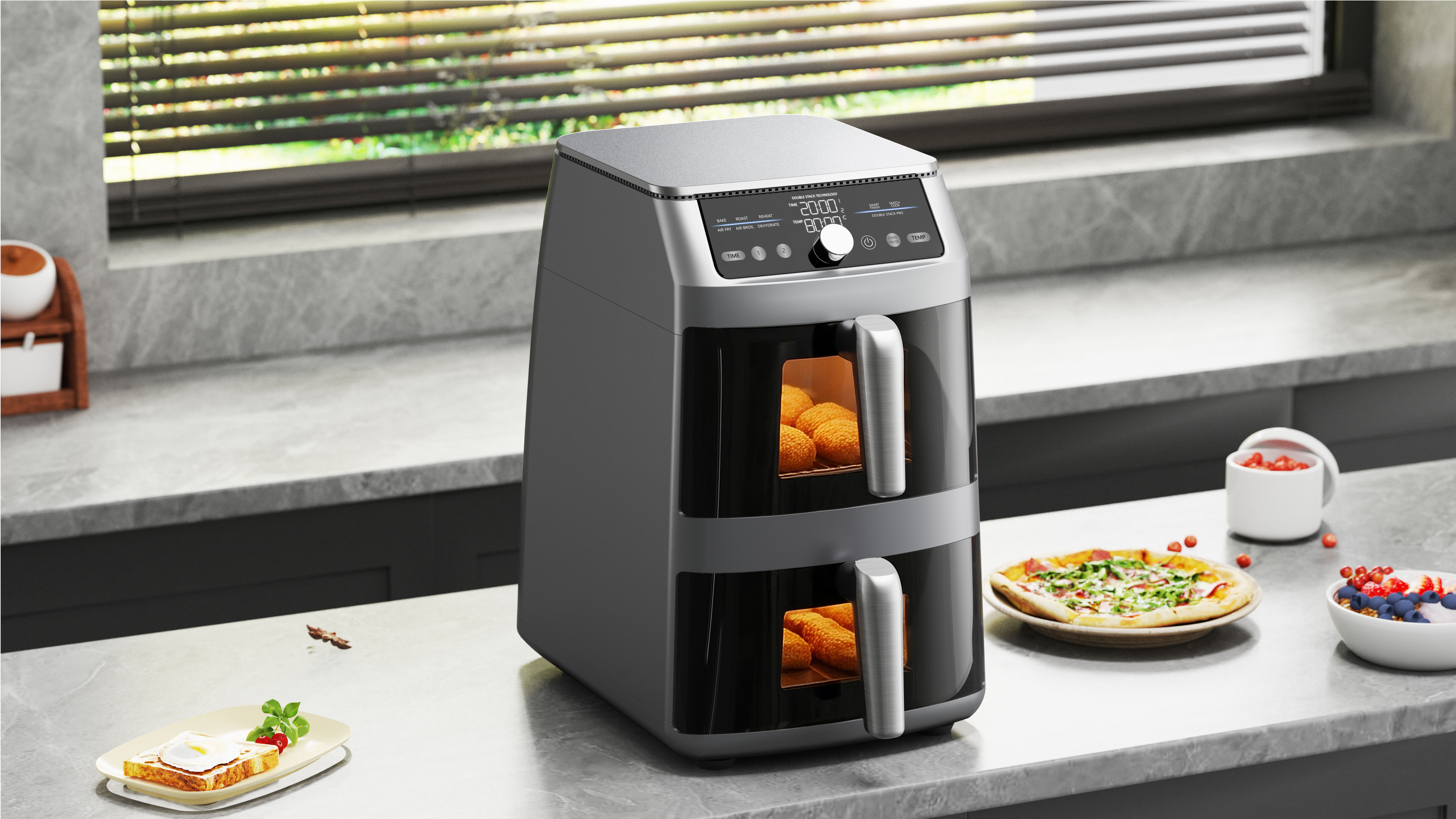 Smart appliances，Kitchen appliances，Fryer，Modern home，