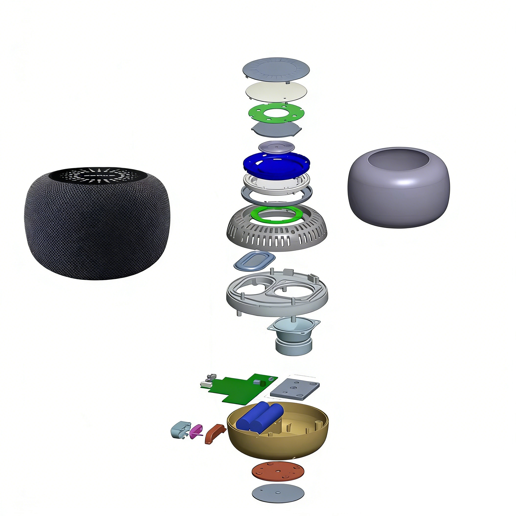 industrial design，Structural design，Product dismantling，Consumer electronics，industrial design，Bluetooth Speaker ，Universal image network，mould，