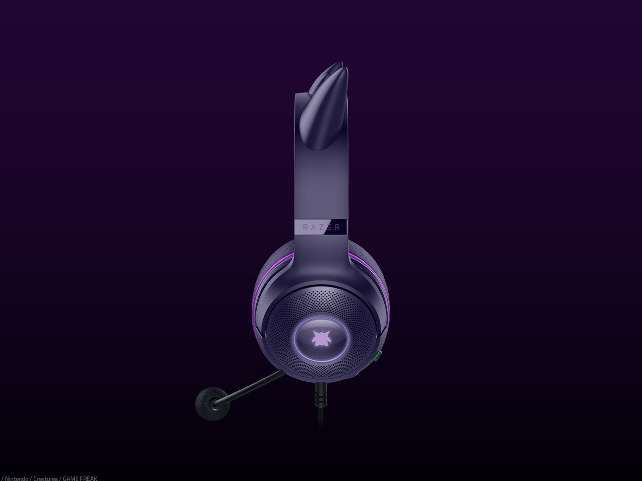 Geng Ghost Joint Edition，Baokemeng，E-sports headset，RGB Luminous Cat Ears，Gengar Edition，