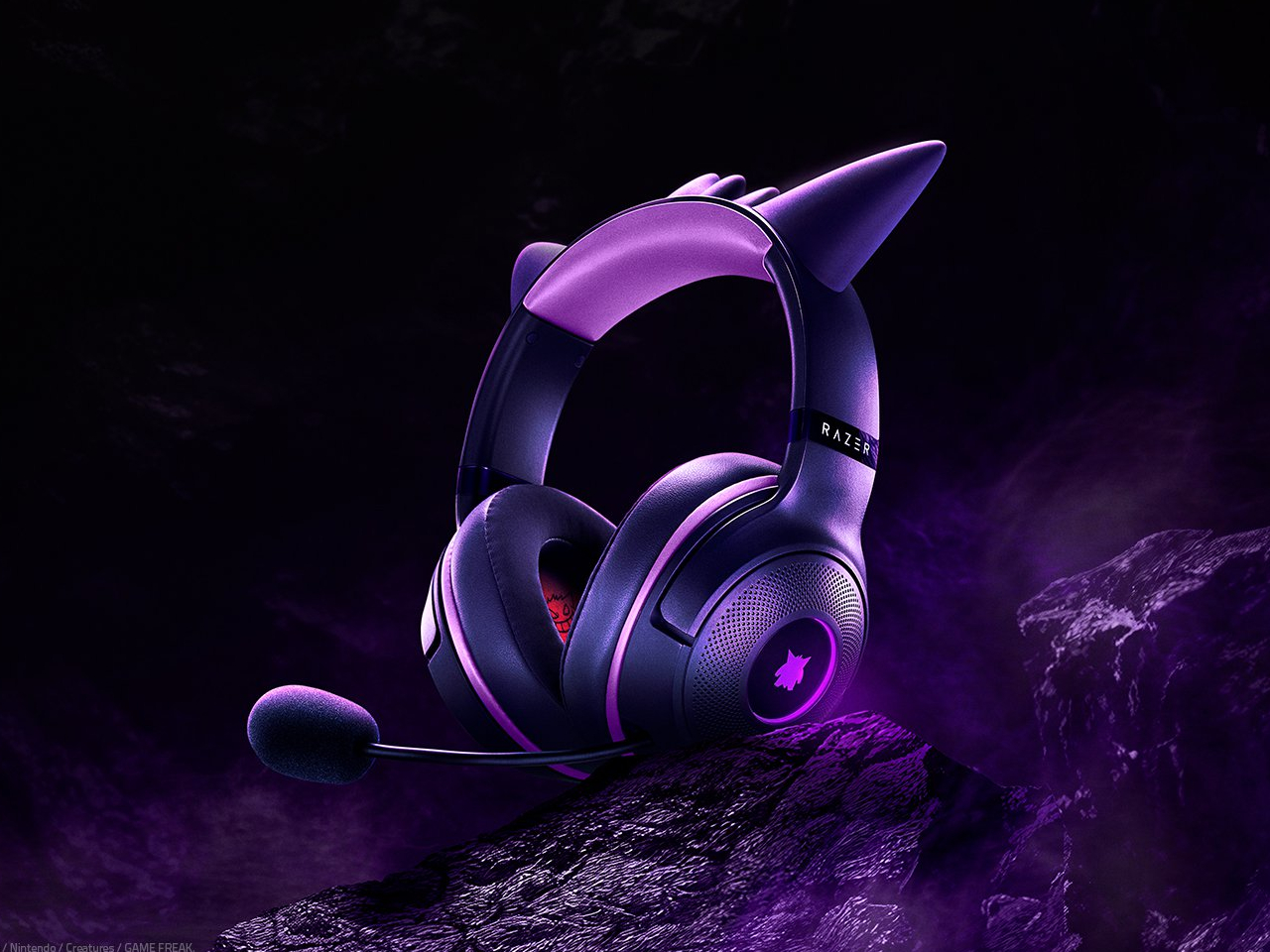 Geng Ghost Joint Edition，Baokemeng，E-sports headset，RGB Luminous Cat Ears，Gengar Edition，