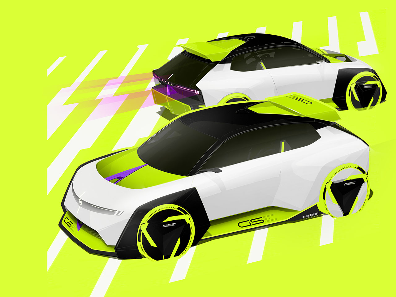 Seat atmosphere lamp，Corsa GSE Vision GT，Concept sports car，Illuminating Fabric，optical signal assisted，