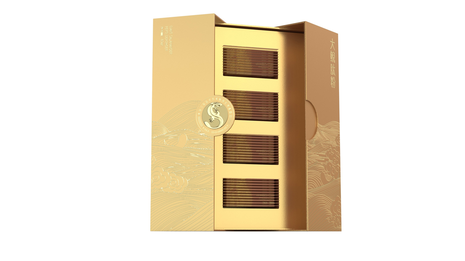 Packaging Design of Giant Salamander Peptide Powder，Solid Beverage Packaging Design，Health care gift box packaging design，