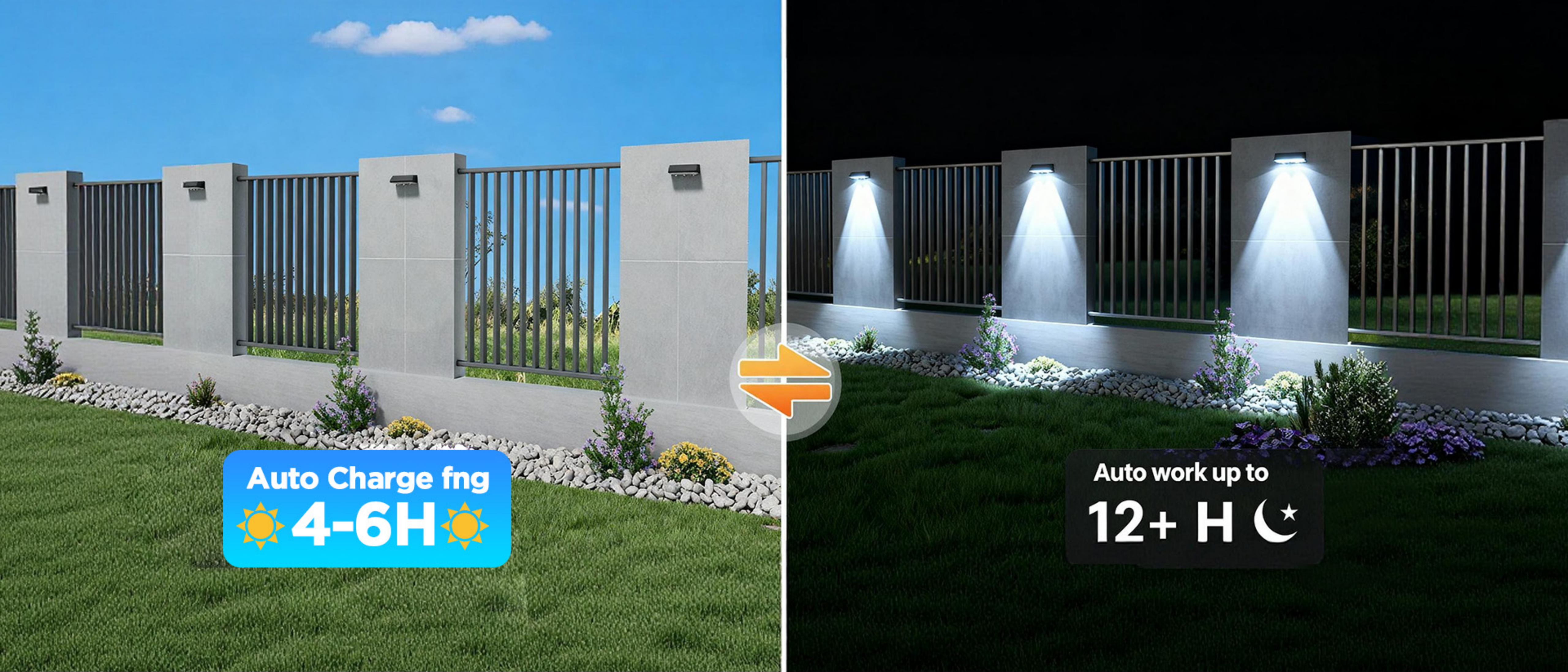 Fence lamp，Solar Fence Lamp，Magic Fence Lamp，Christmas Festive Lamps，