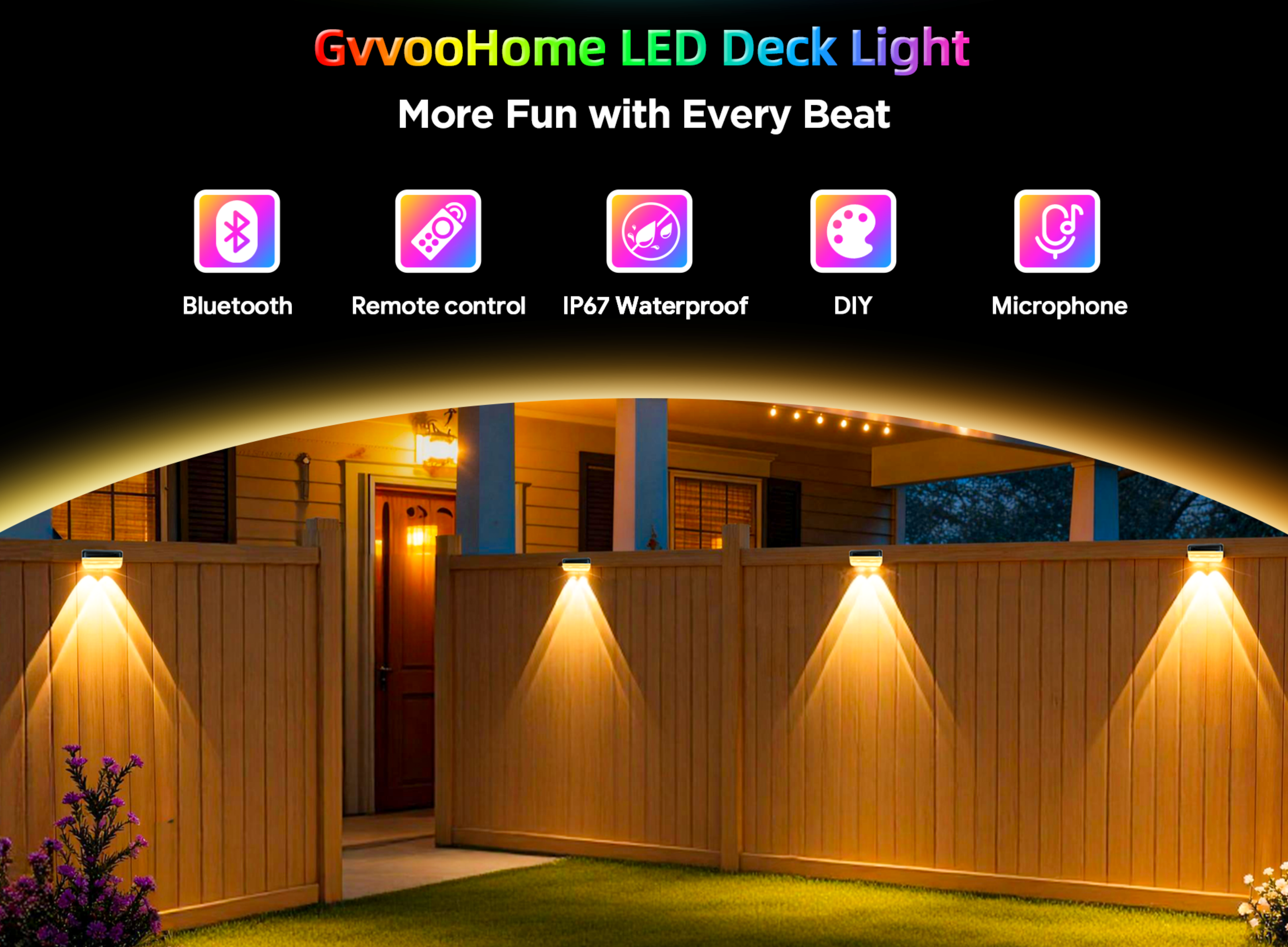 Fence lamp，Magic Fence Lamp，Bluetooth fence lamp，