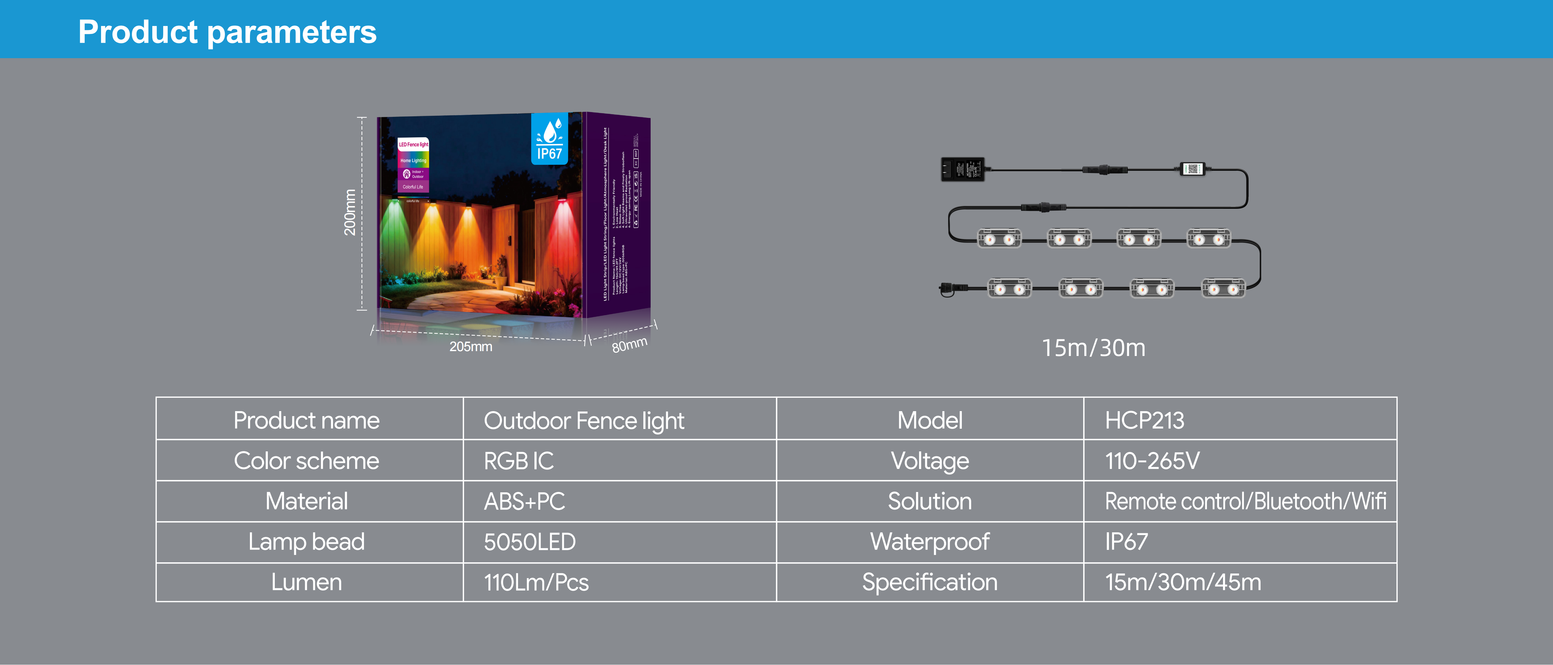 Fence lamp，Magic Fence Lamp，Bluetooth fence lamp，