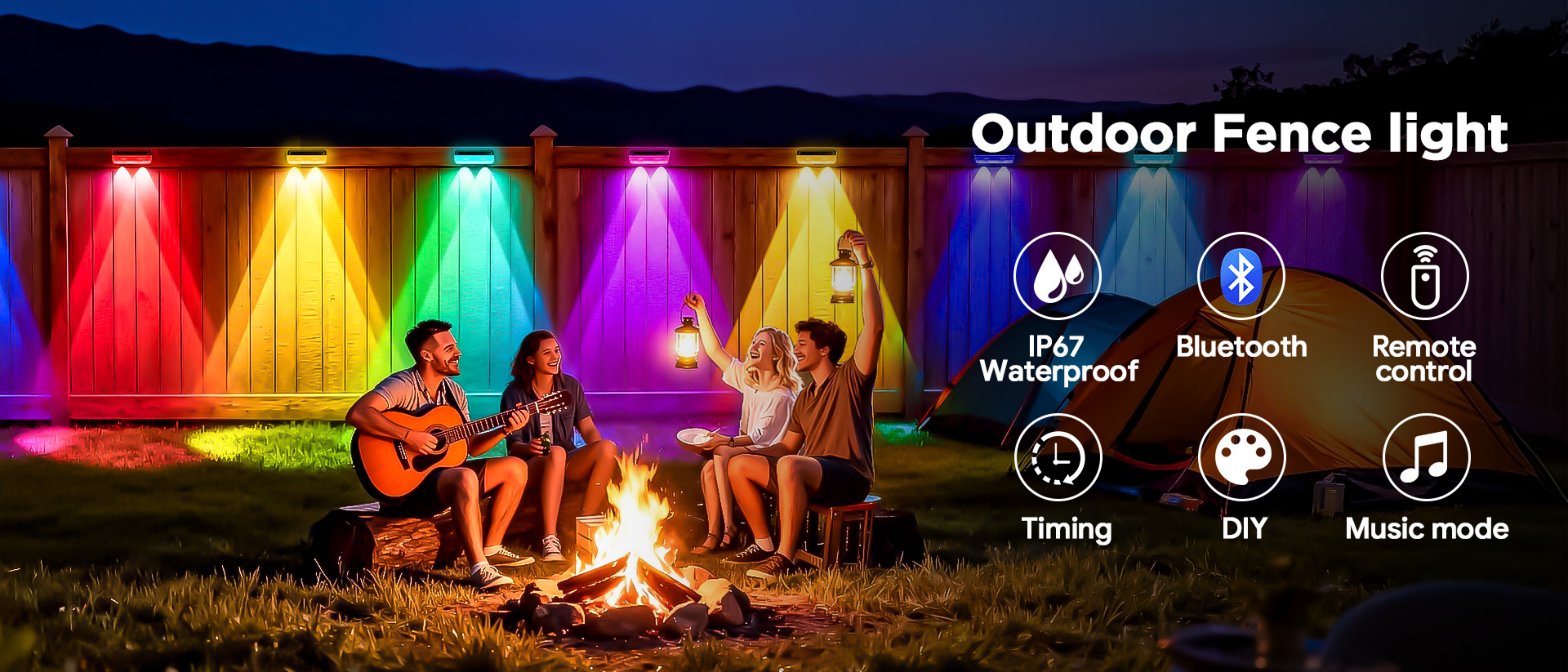 Fence lamp，Magic Fence Lamp，Bluetooth fence lamp，