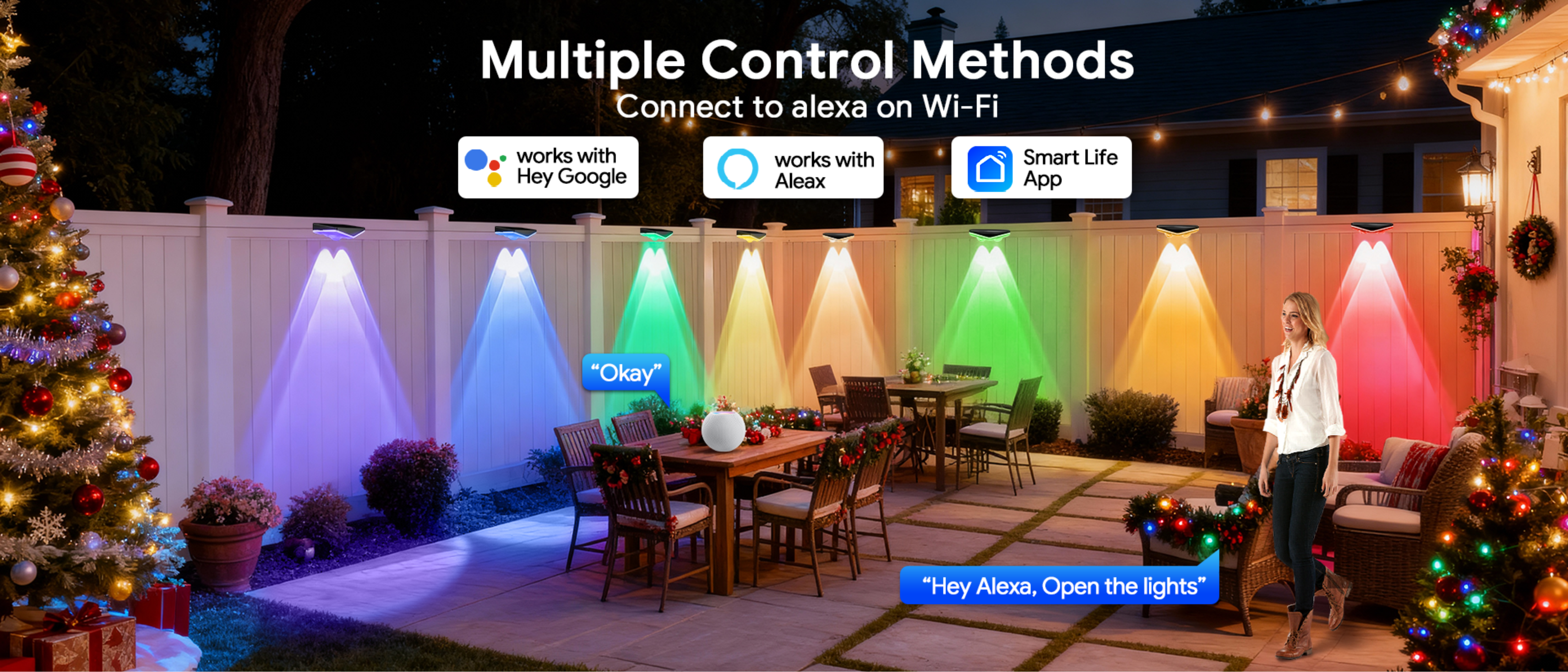 Fence lamp，Magic Fence Lamp，Bluetooth fence lamp，Graffiti Fence Lamp，