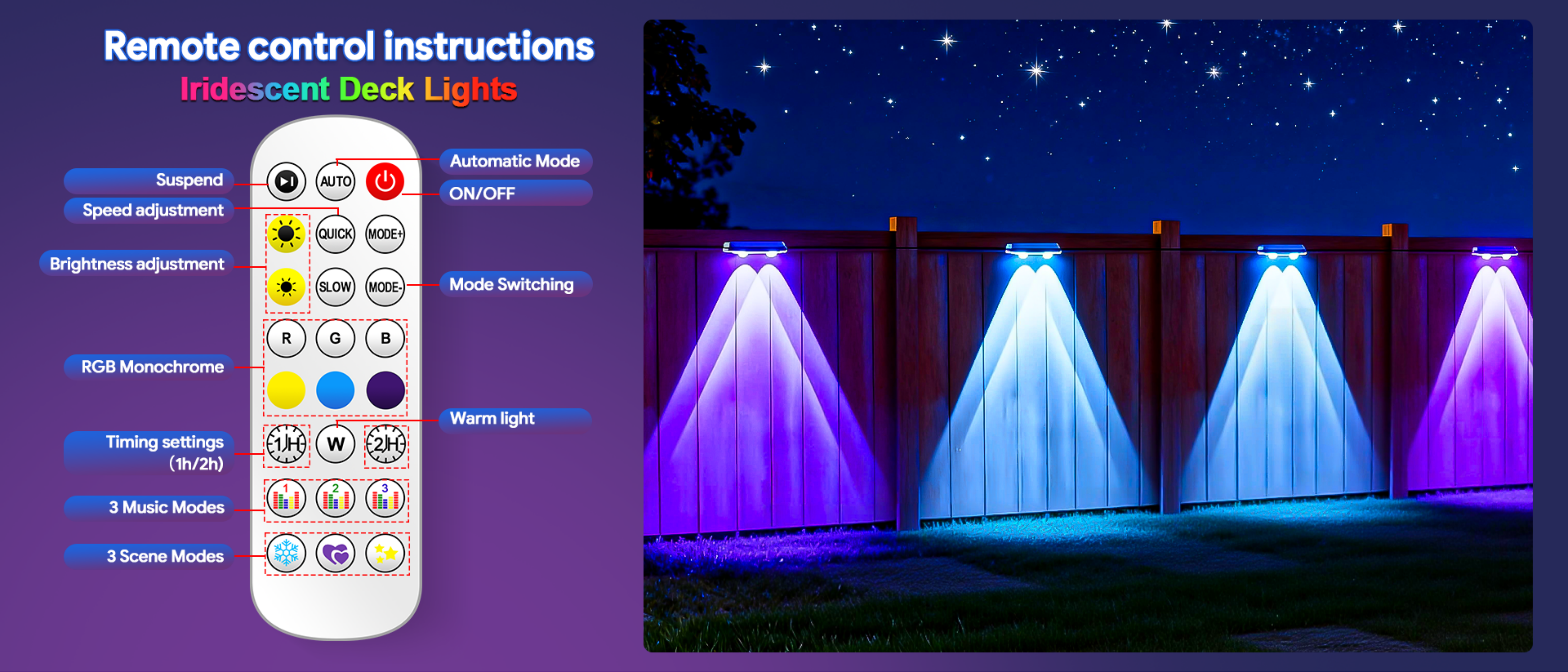 Fence lamp，Bluetooth Fence Light，Magic Fence Lamp，