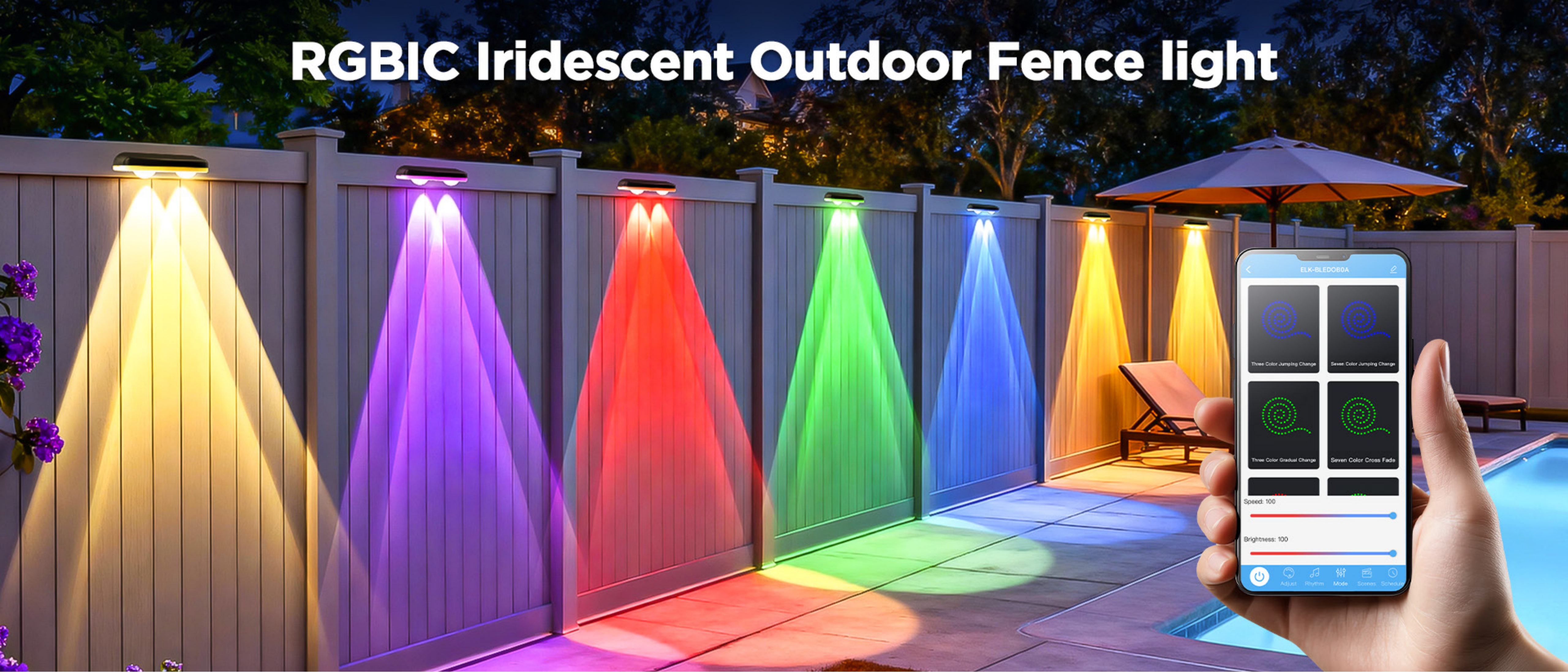 Fence lamp，Bluetooth Fence Light，Magic Fence Lamp，