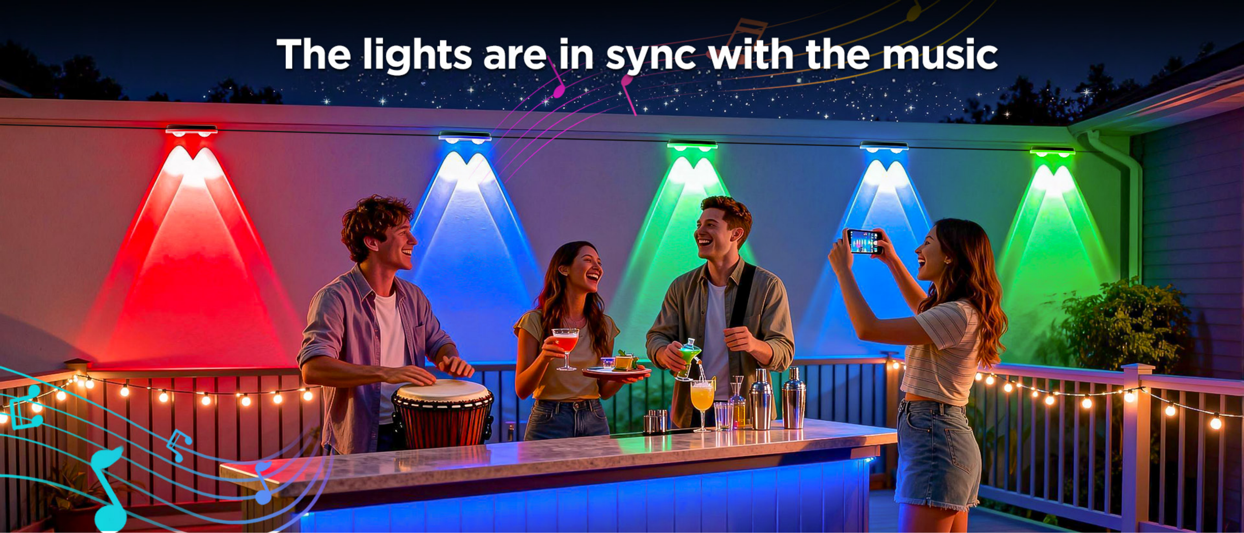 Fence lamp，Bluetooth Fence Light，Magic Fence Lamp，