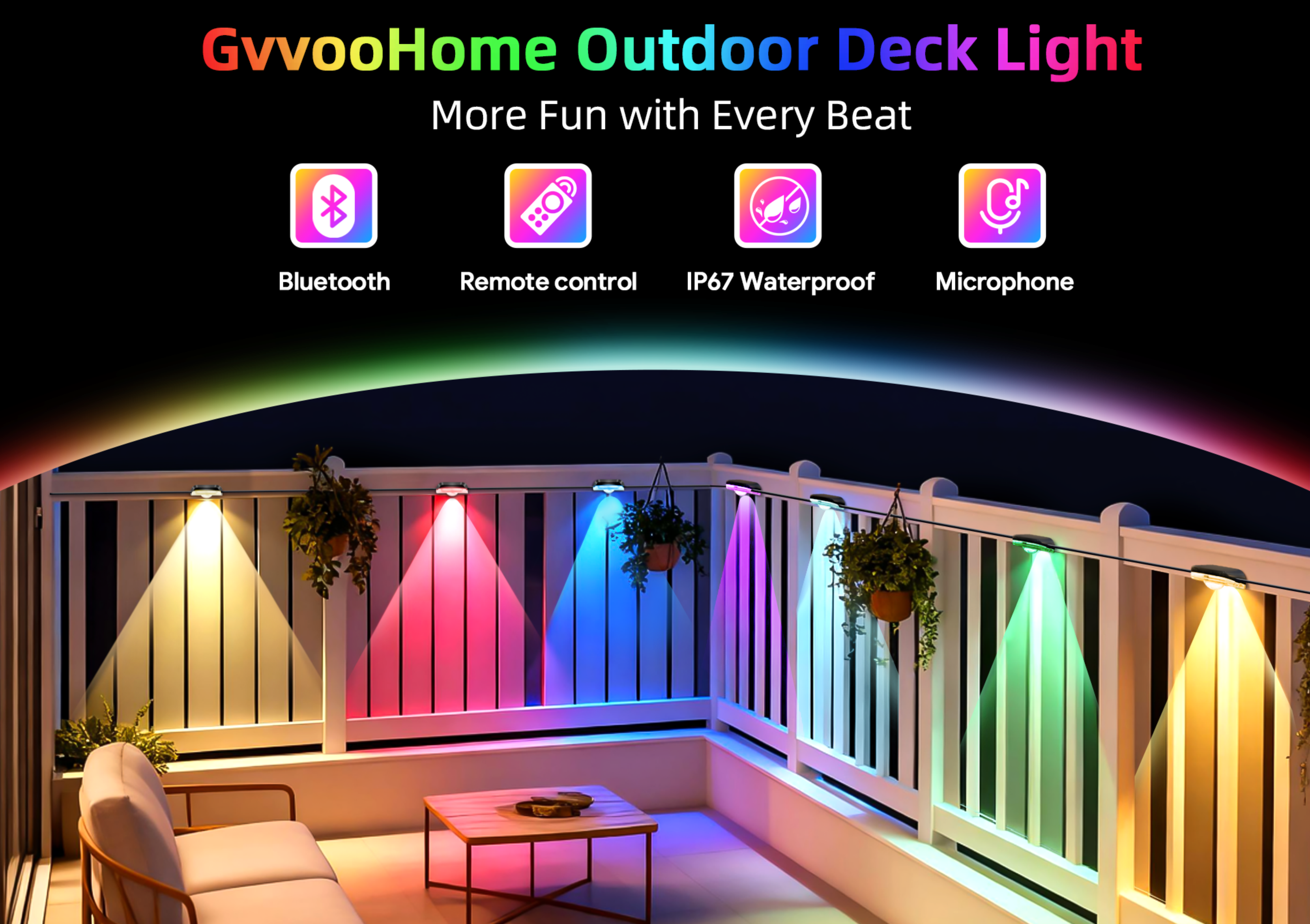 Fence lamp，Magic Fence Lamp，Bluetooth Fence Light，