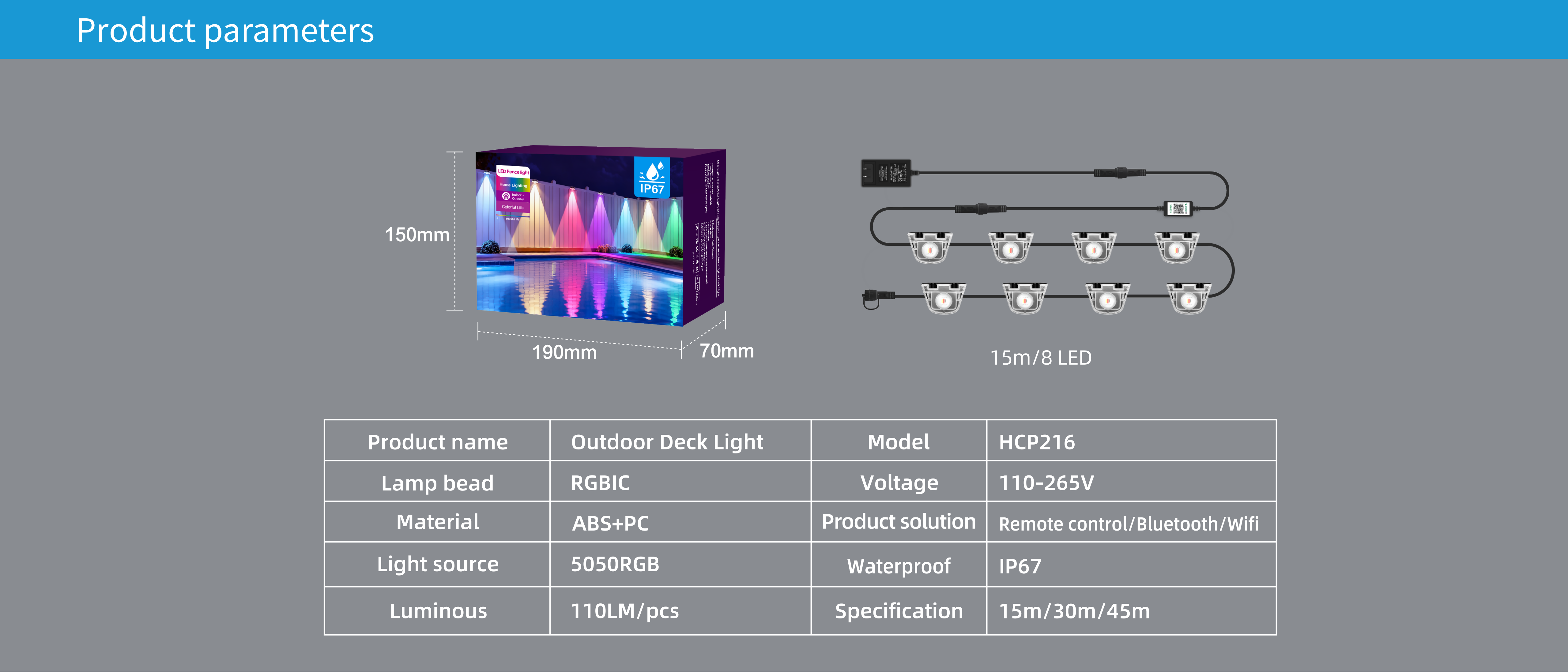 Fence lamp，Magic Fence Lamp，Bluetooth Fence Light，