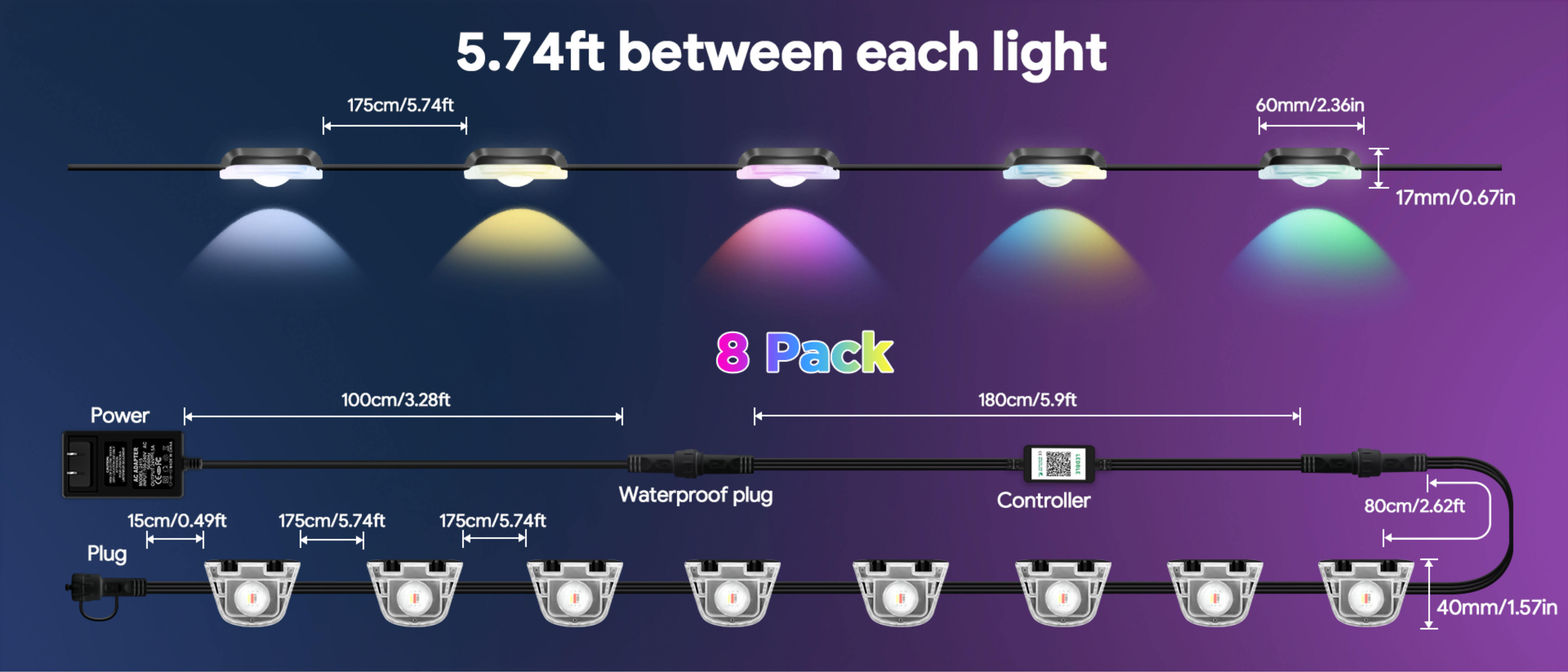 Fence lamp，Magic Fence Lamp，Bluetooth Fence Light，