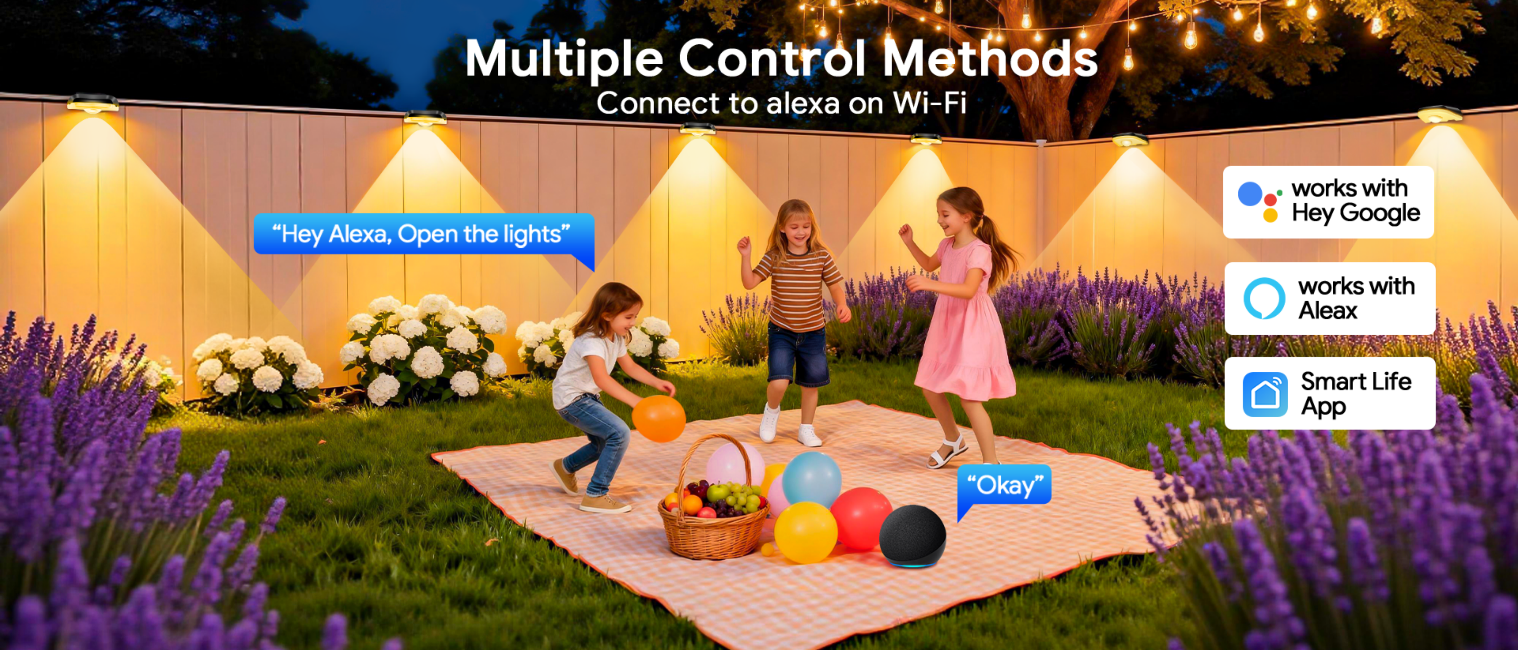 Fence lamp，Magic Fence Lamp，Bluetooth Fence Light，