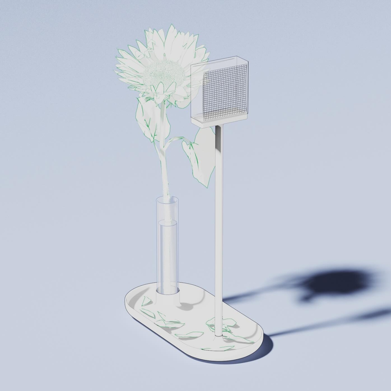 Pixel Vase，8-Bit Bouquet，Game Aesthetics，Block Grid，Modern design，