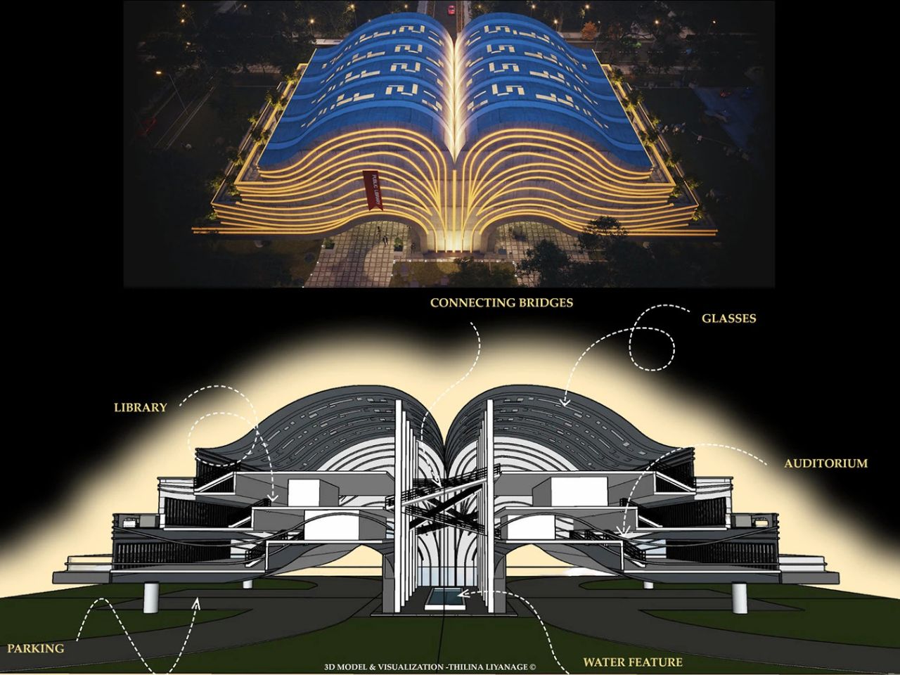 Public Library，Immersive Reading，light and shadow dome，Conceptual architecture，narrative reading，