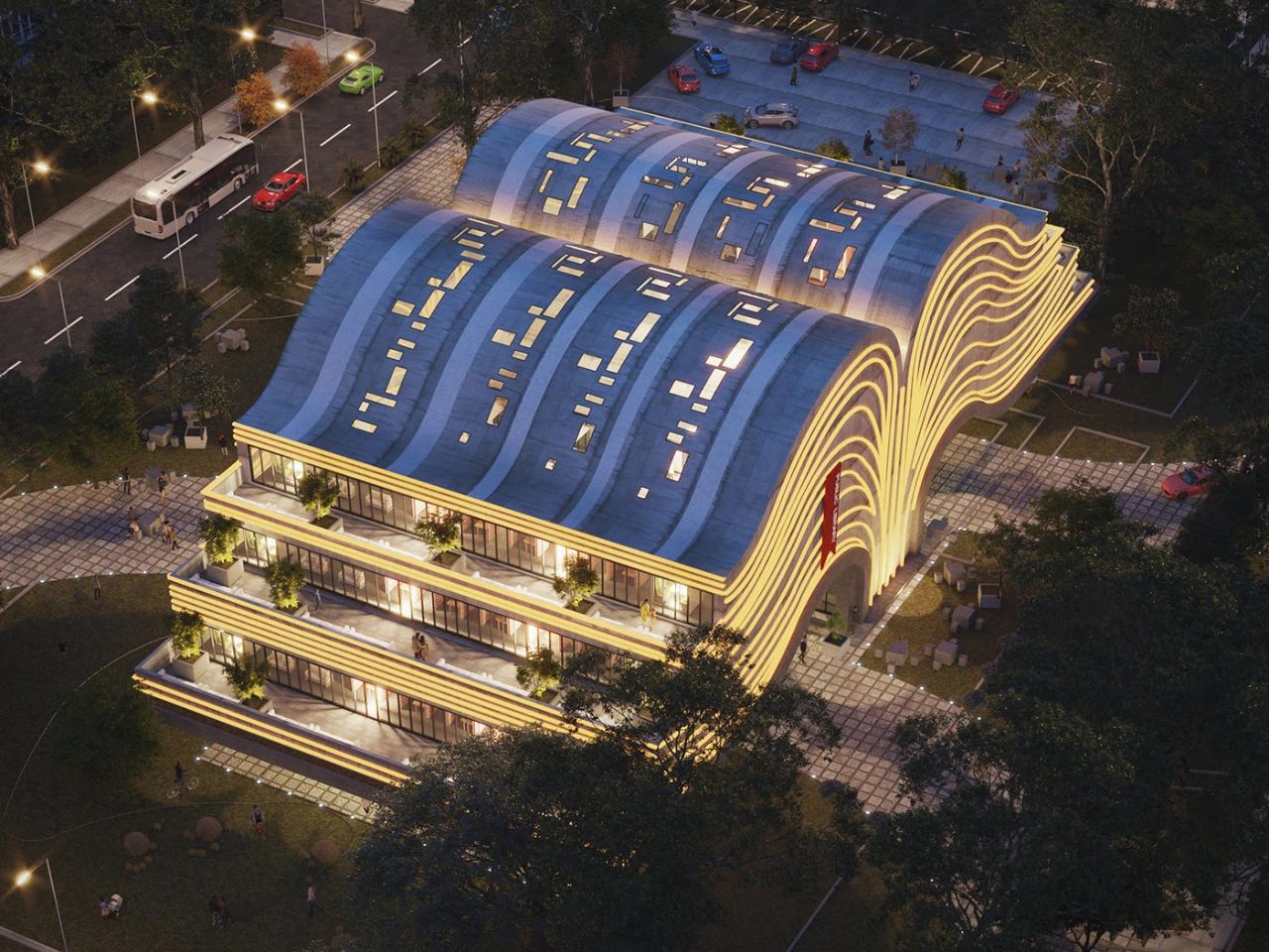 Public Library，Immersive Reading，light and shadow dome，Conceptual architecture，narrative reading，