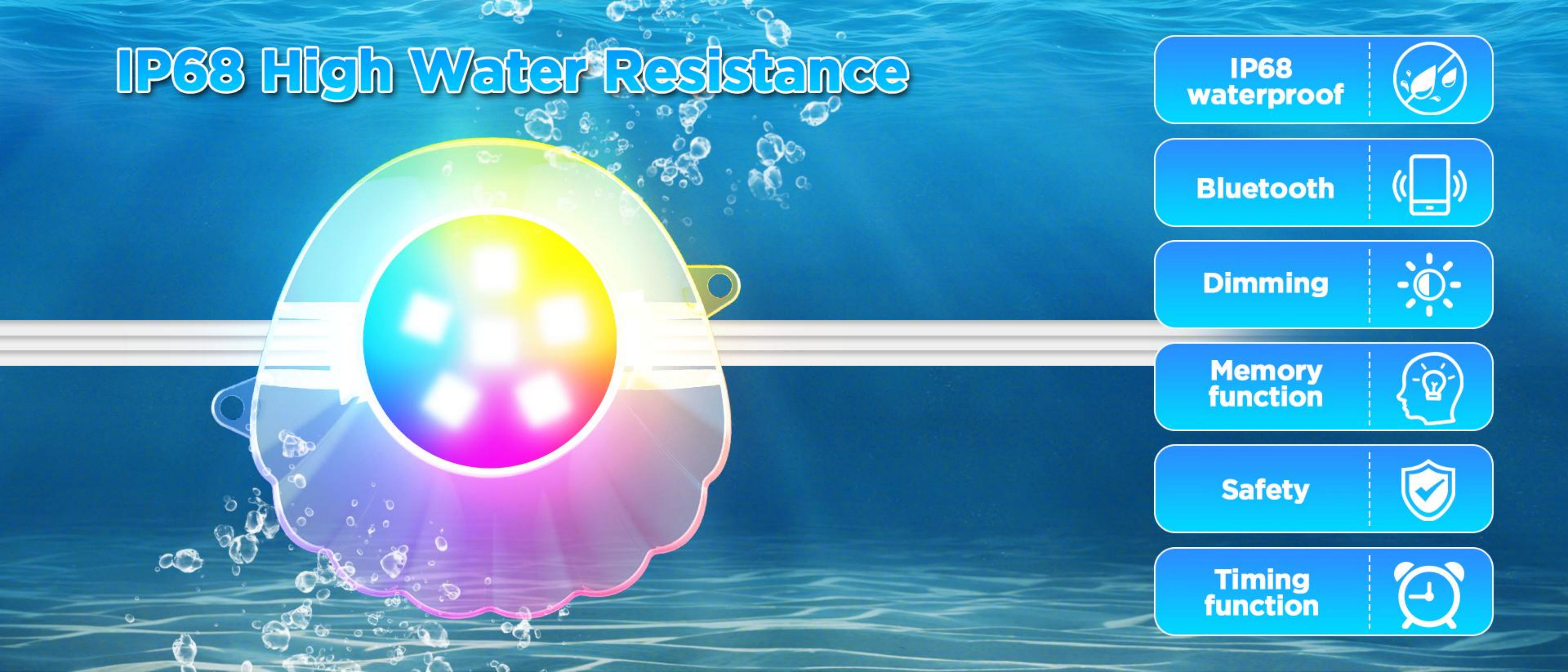 Swimming pool lamp，Bluetooth swimming pool lamp，underwater lamp，Underwater Lights，