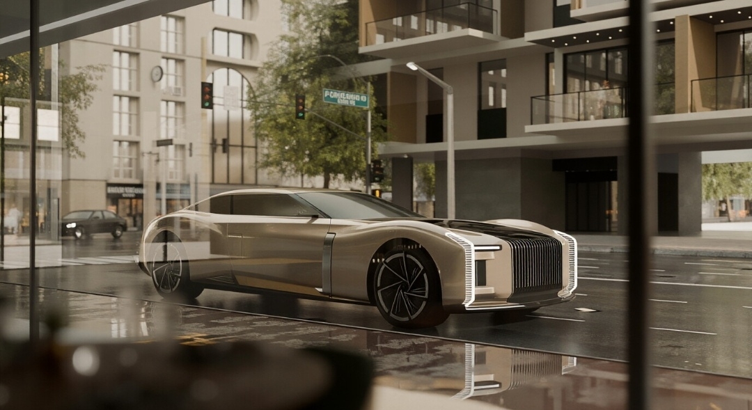 # Future Car Design# City Street Scenery# Luxury Running，