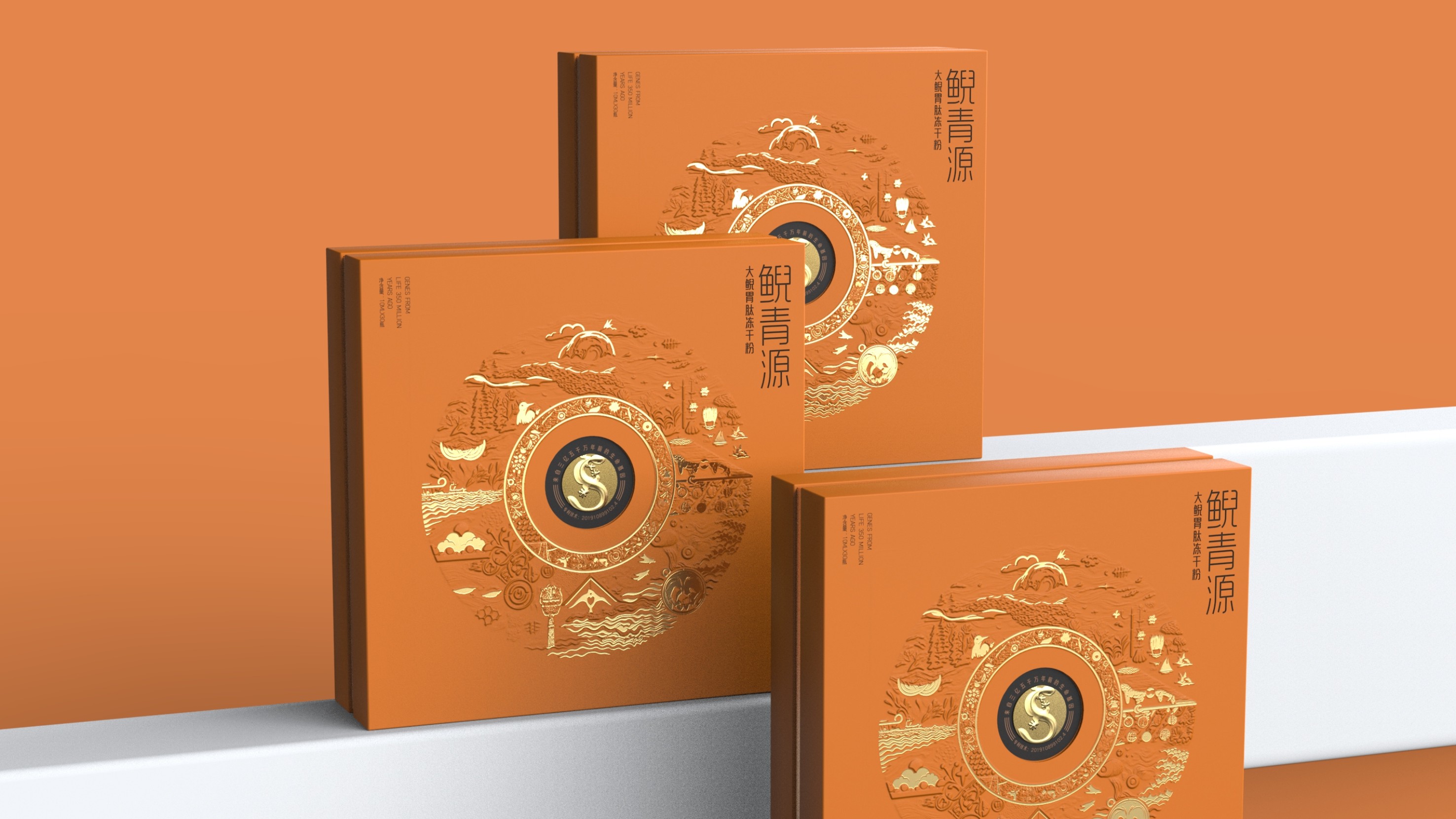 Packaging Design of Giant Salamander Freeze-dried Powder，Health care gift box packaging design，Packaging Design of Giant Salamander Peptide Beverage，