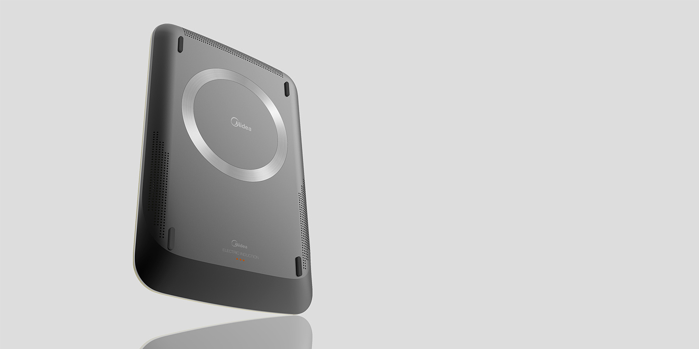 Electromagnetic furnace，product design，Black and white，