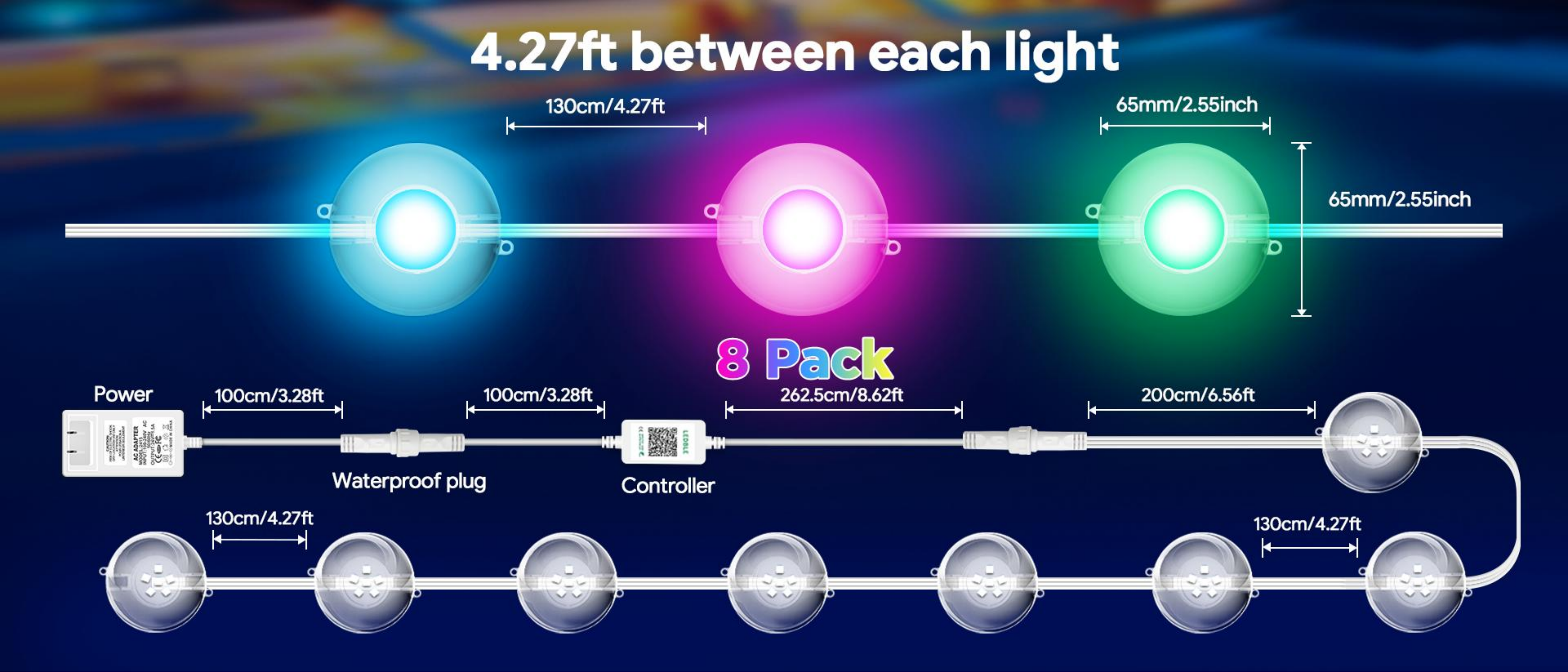 Swimming pool lamp，Underwater Lights，Bluetooth swimming pool lamp，