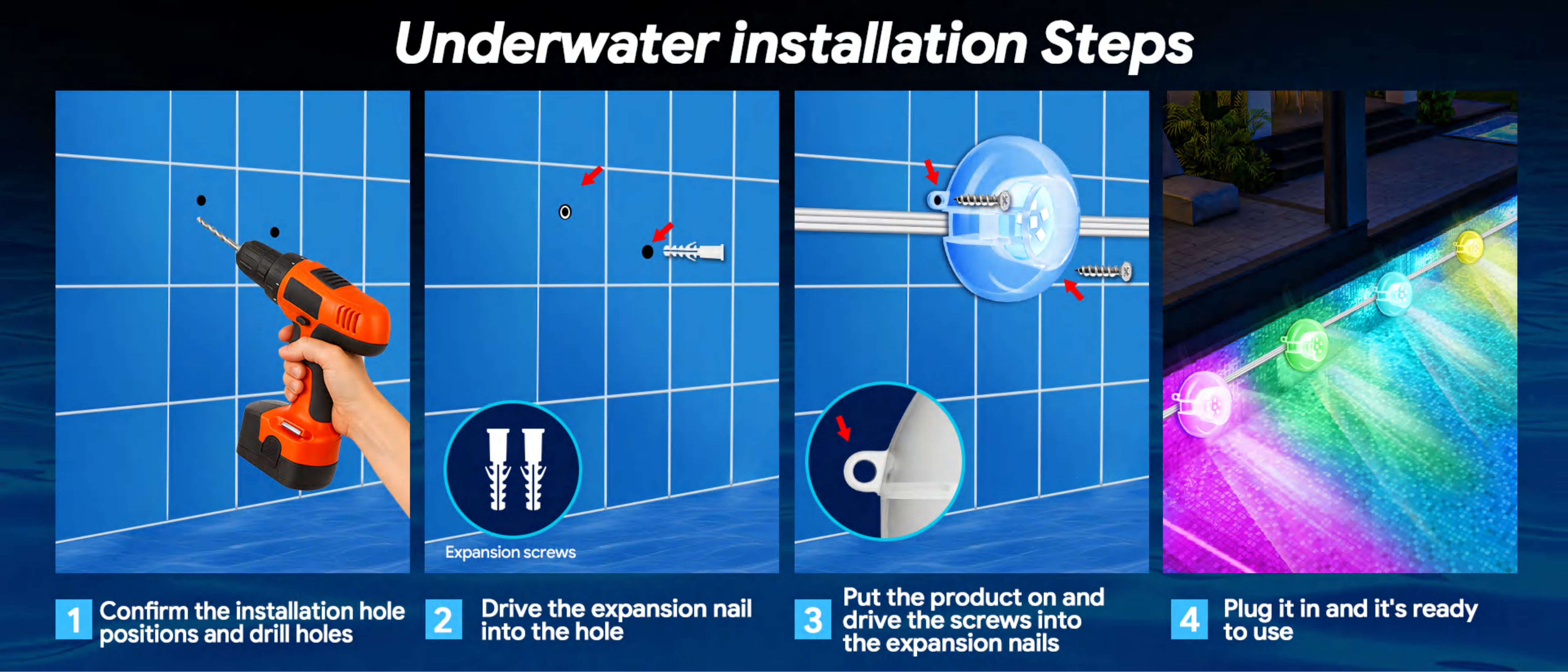 Swimming pool lamp，Underwater Lights，Bluetooth swimming pool lamp，