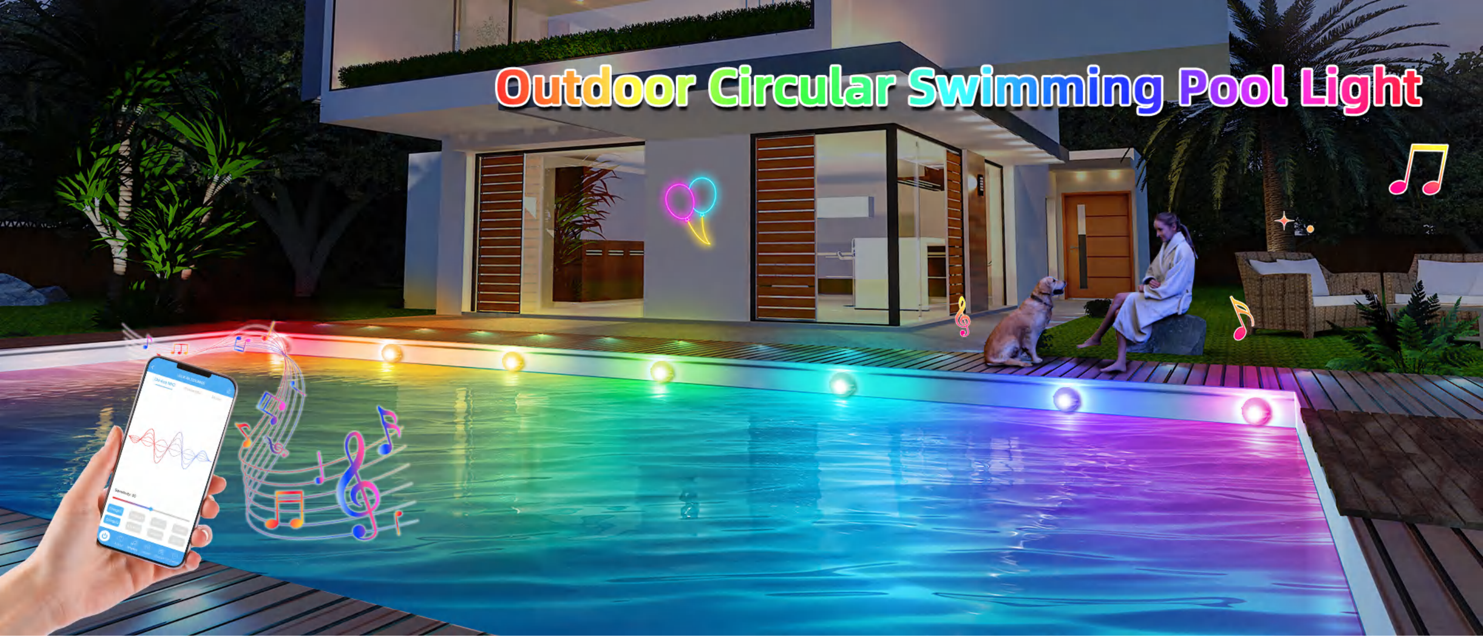 Swimming pool lamp，Underwater Lights，Bluetooth swimming pool lamp，
