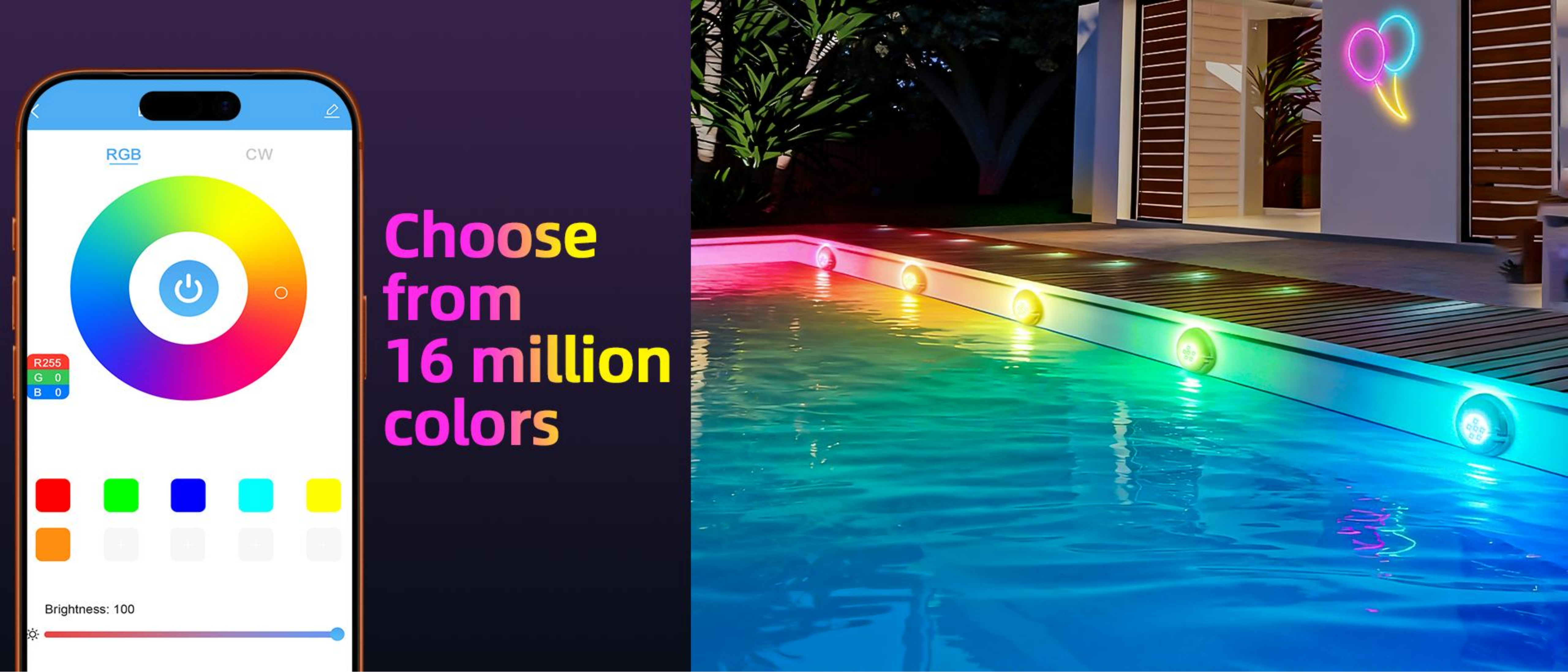 Swimming pool lamp，Underwater Lights，Bluetooth swimming pool lamp，