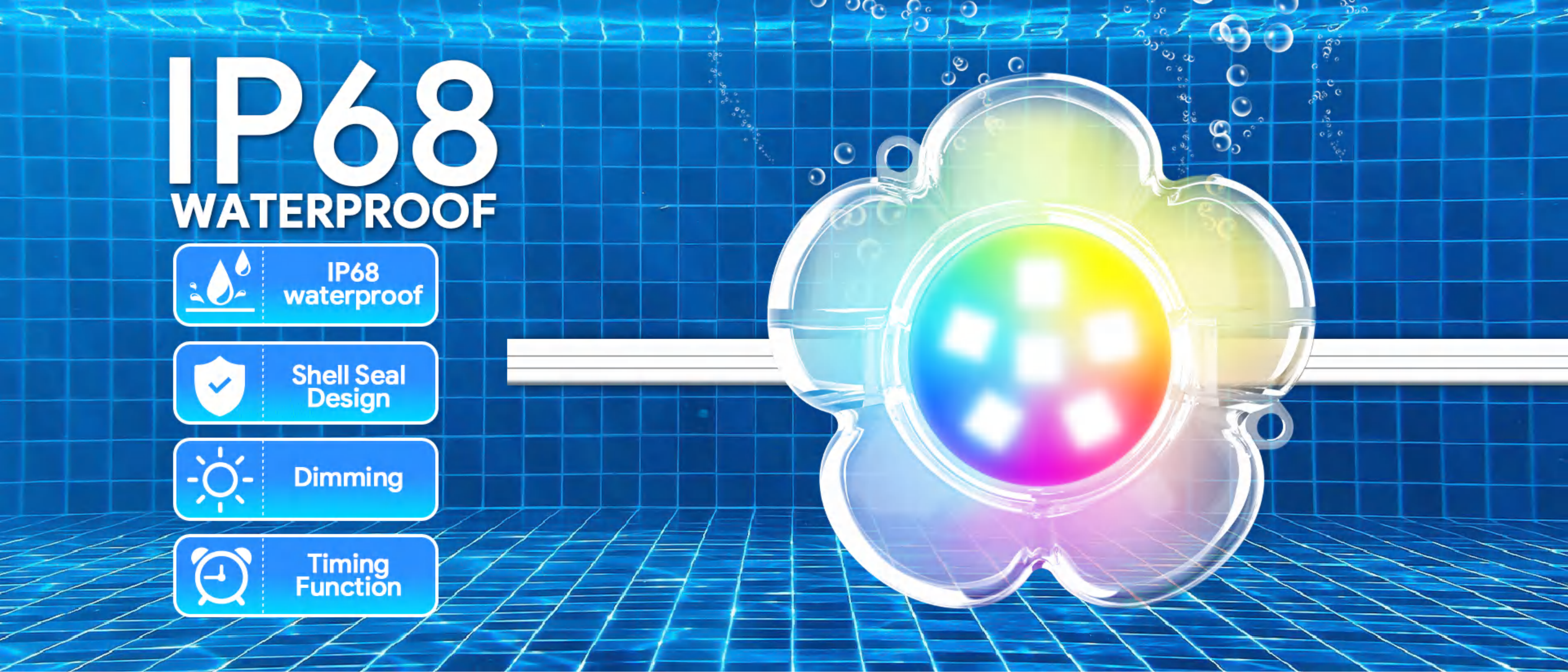 Swimming pool lamp，underwater lamp，Bluetooth swimming pool lamp，