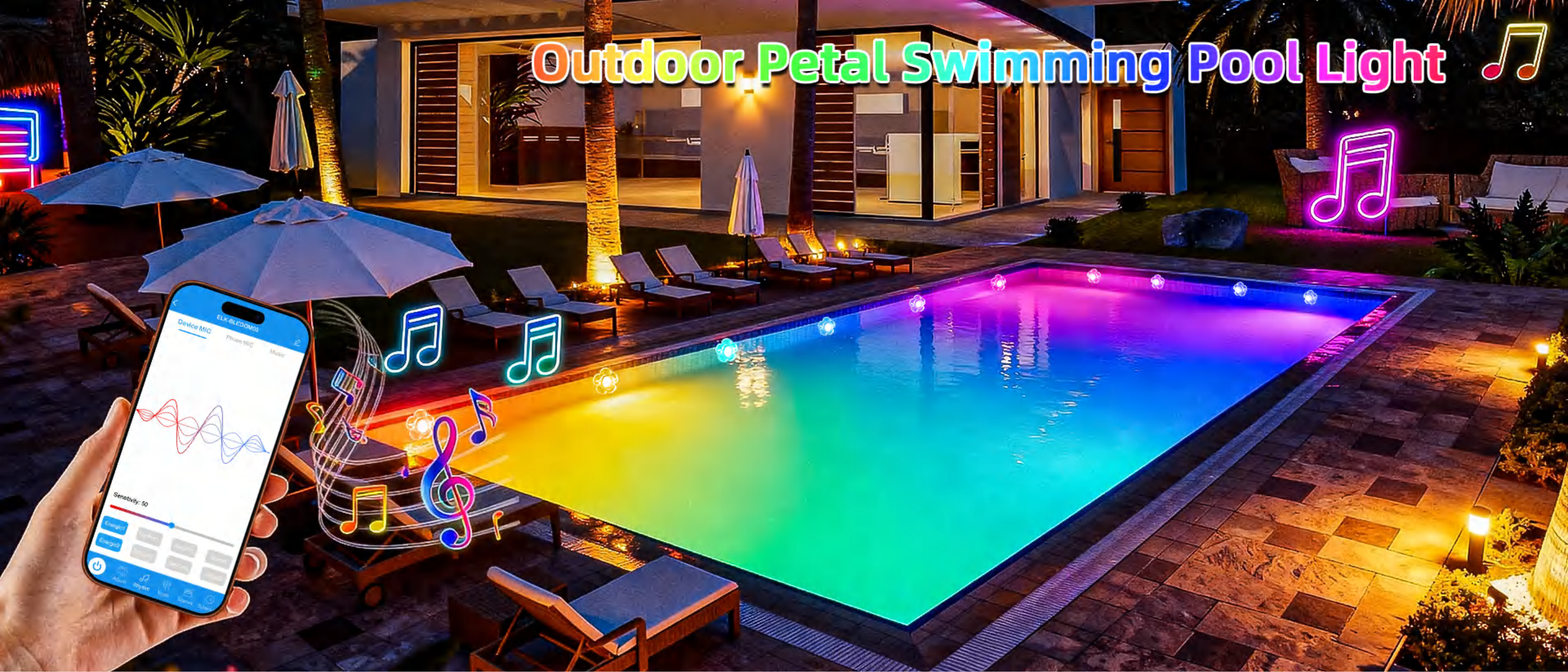 Swimming pool lamp，underwater lamp，Bluetooth swimming pool lamp，