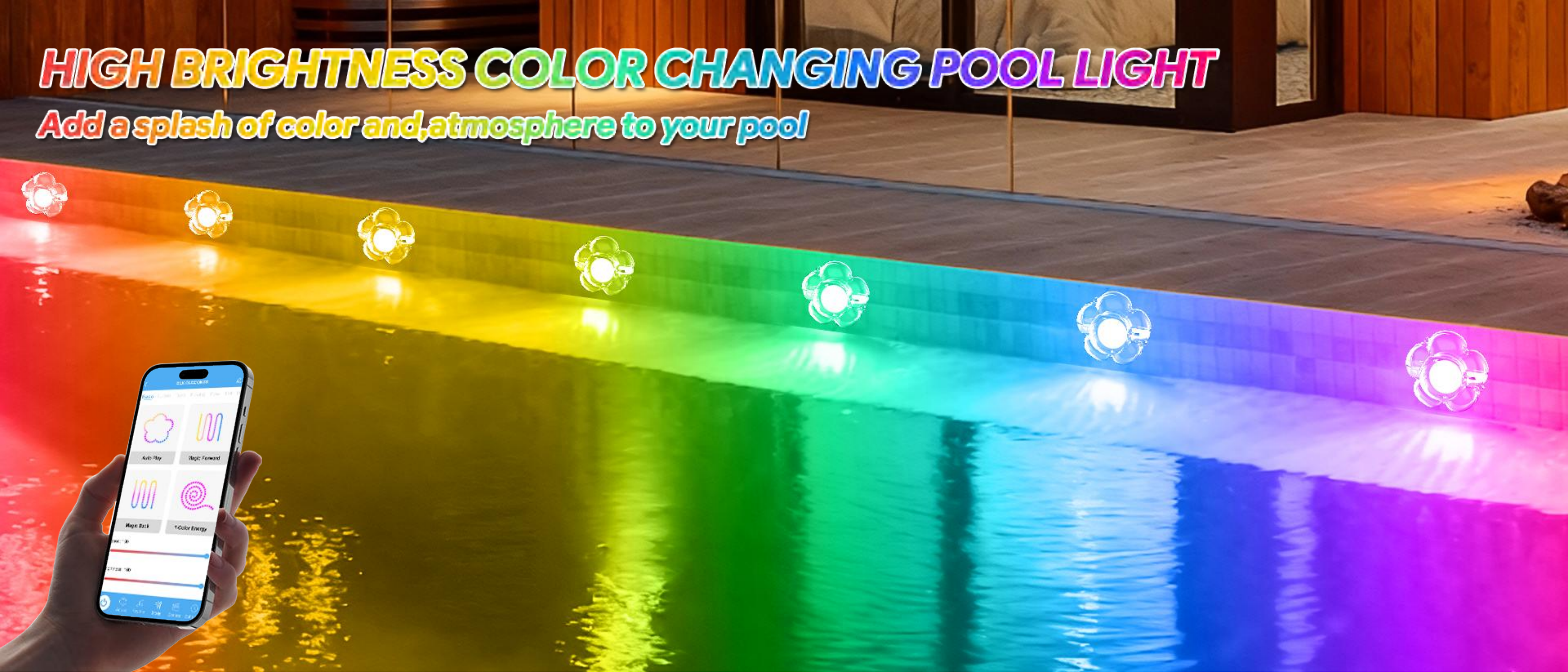 Swimming pool lamp，underwater lamp，Bluetooth swimming pool lamp，