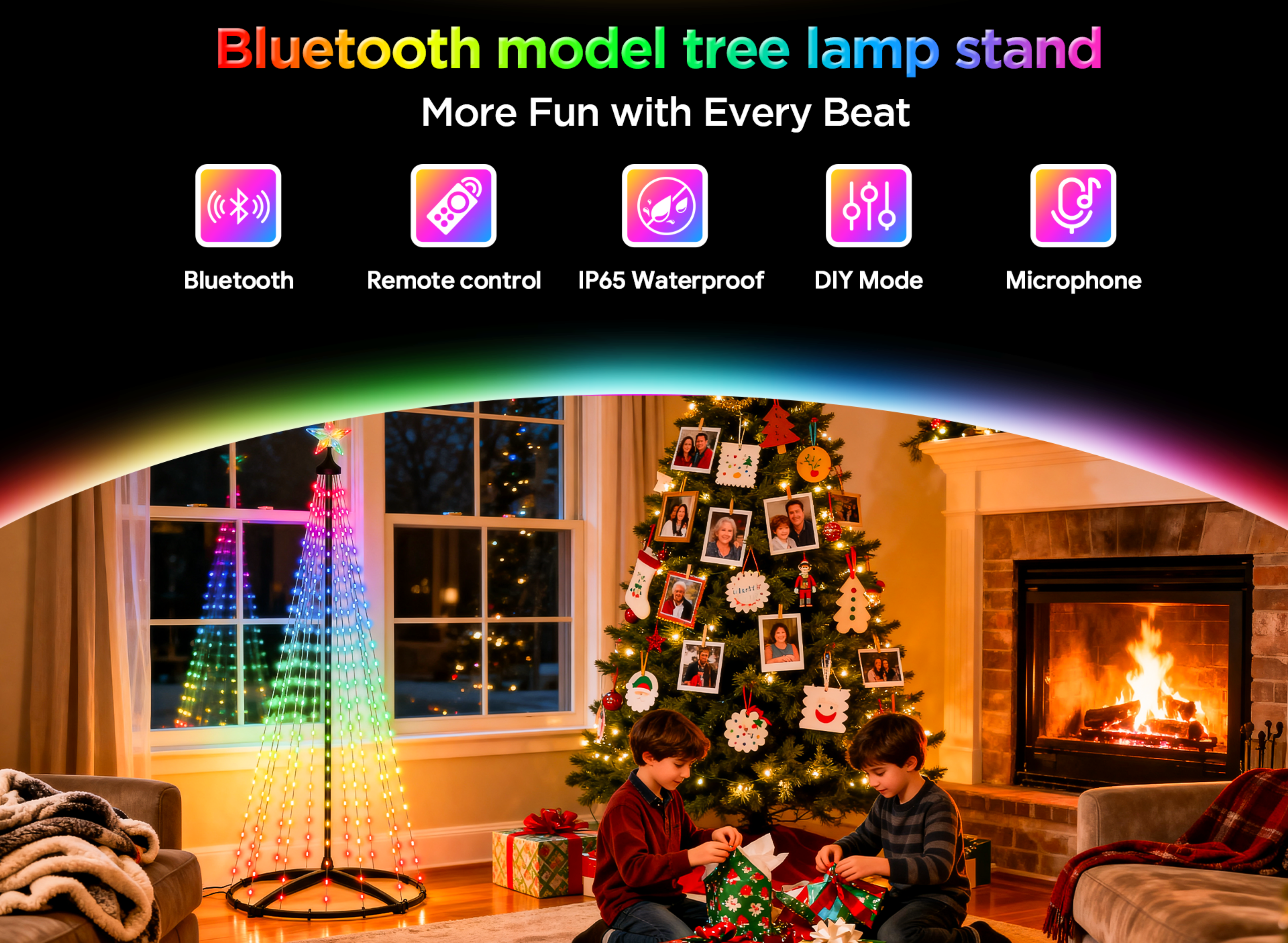 Christmas tree lights，Bluetooth bracket lamp，Magic Tree Light，