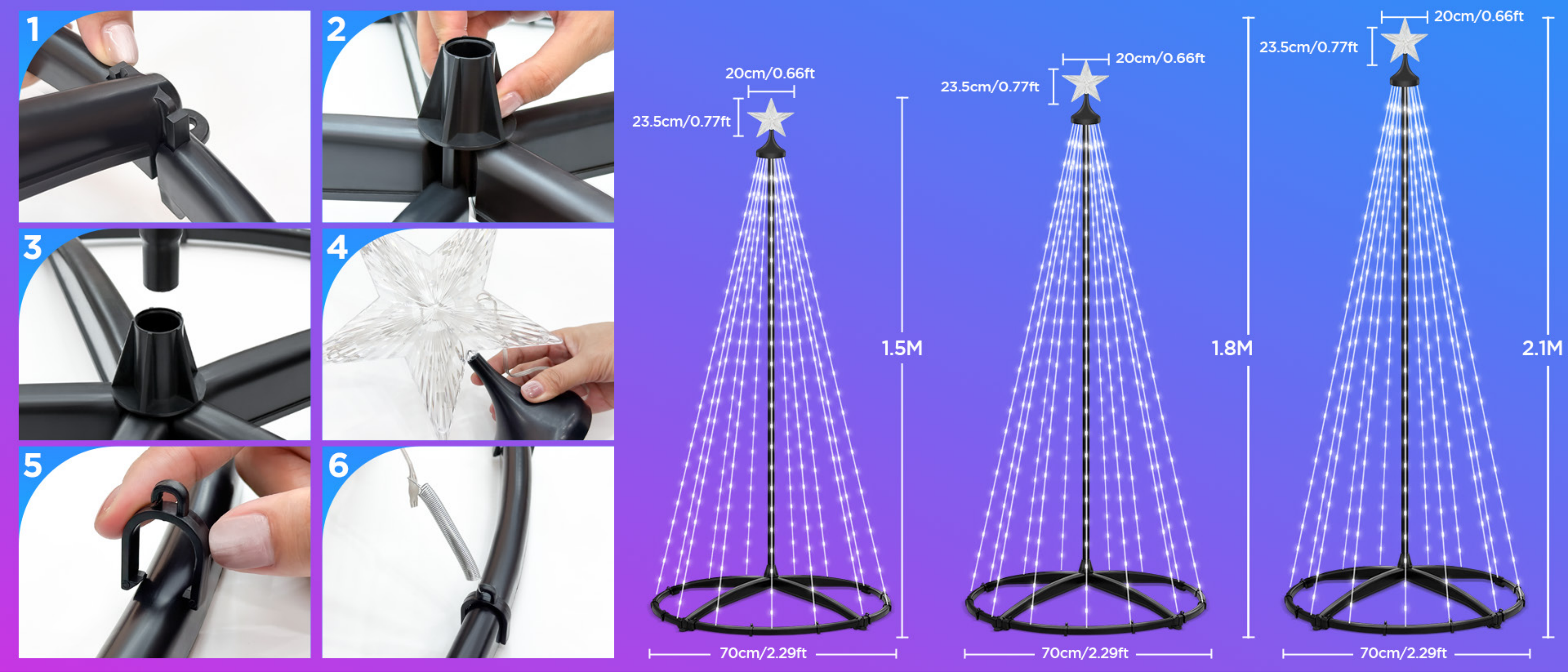 Christmas tree lights，Bluetooth bracket lamp，Magic Tree Light，