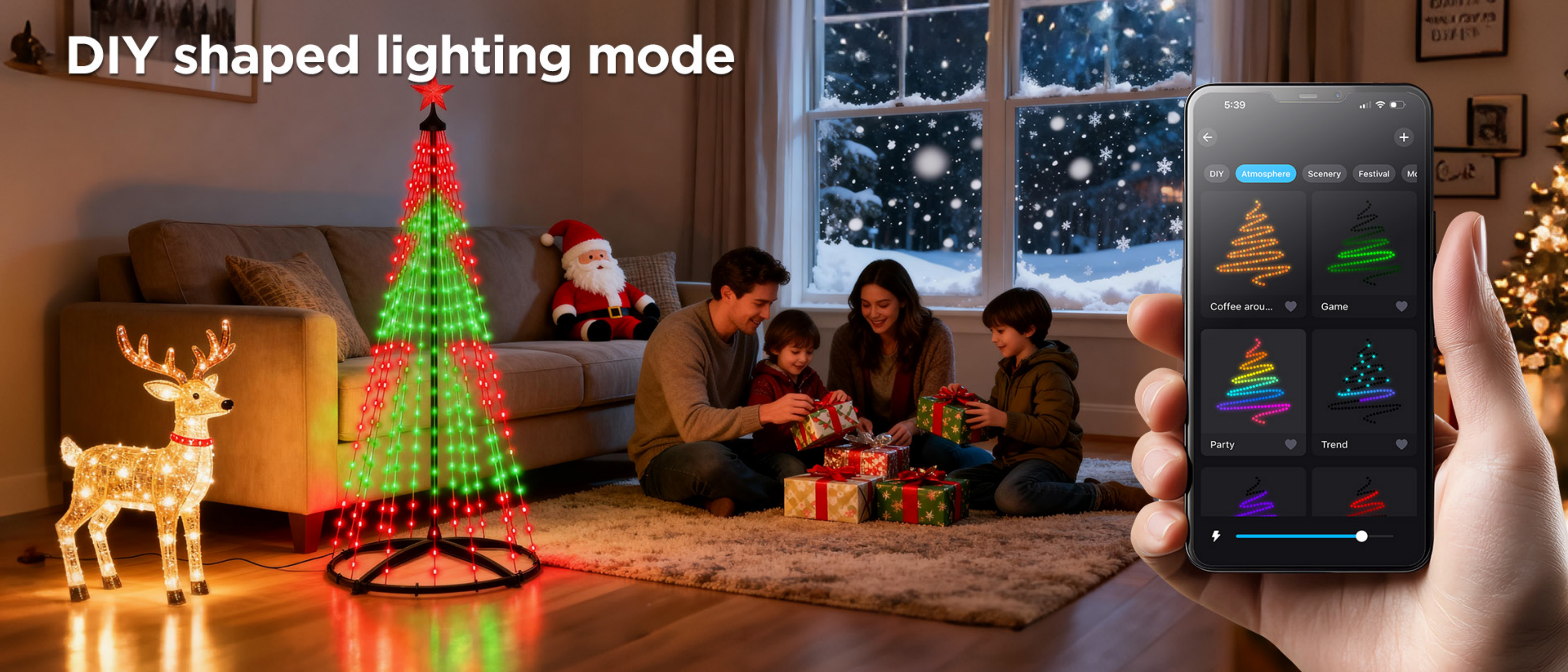 Christmas tree lights，Bluetooth bracket lamp，Magic Tree Light，