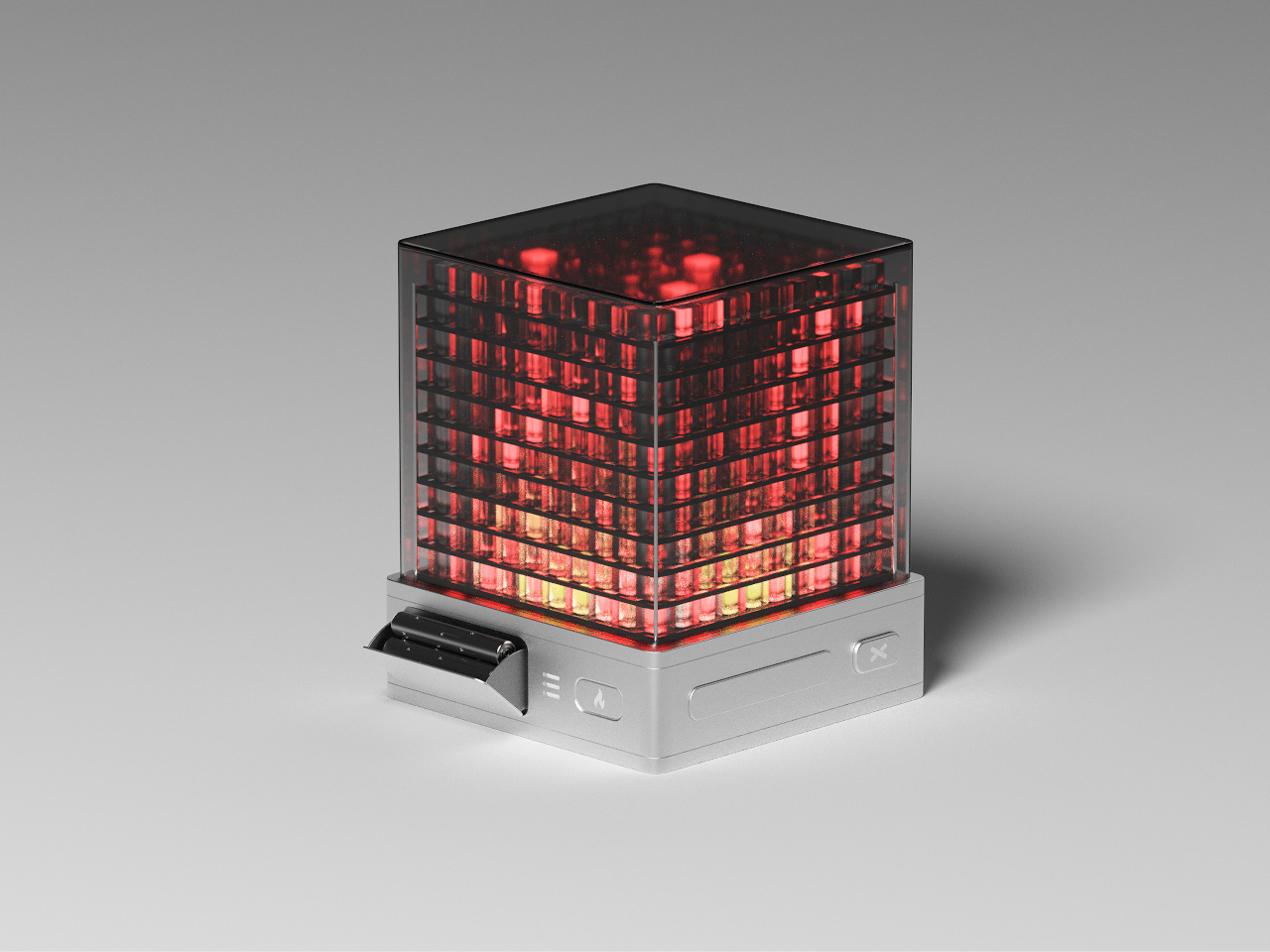 Pyro Lamp，Flame Screen，metal firewood，LED stacking，Concept Fireplace，
