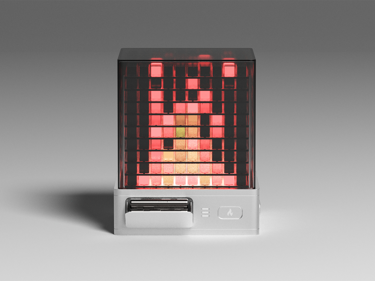 Pyro Lamp，Flame Screen，metal firewood，LED stacking，Concept Fireplace，