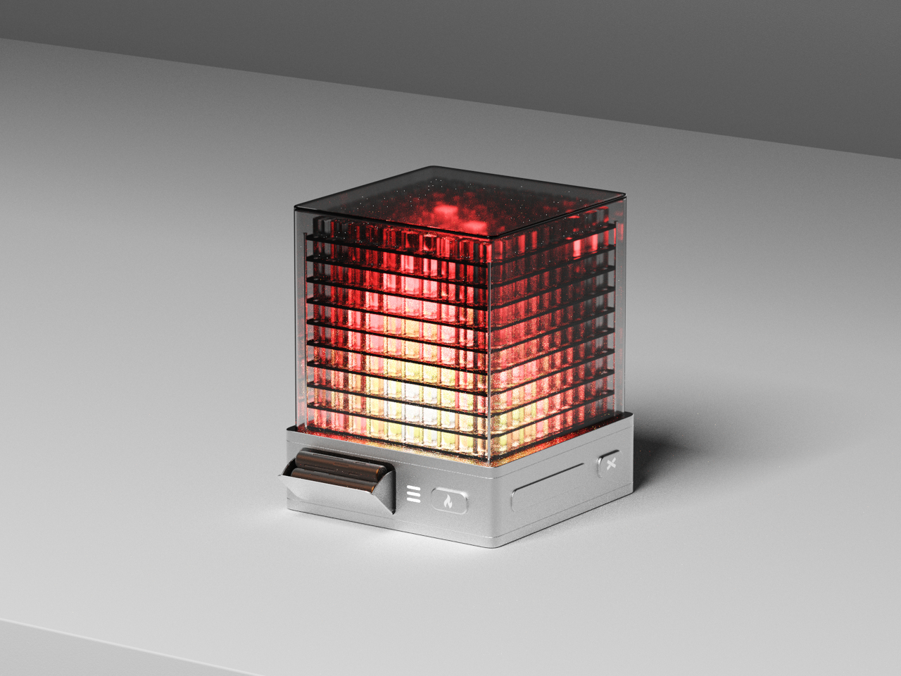 Pyro Lamp，Flame Screen，metal firewood，LED stacking，Concept Fireplace，