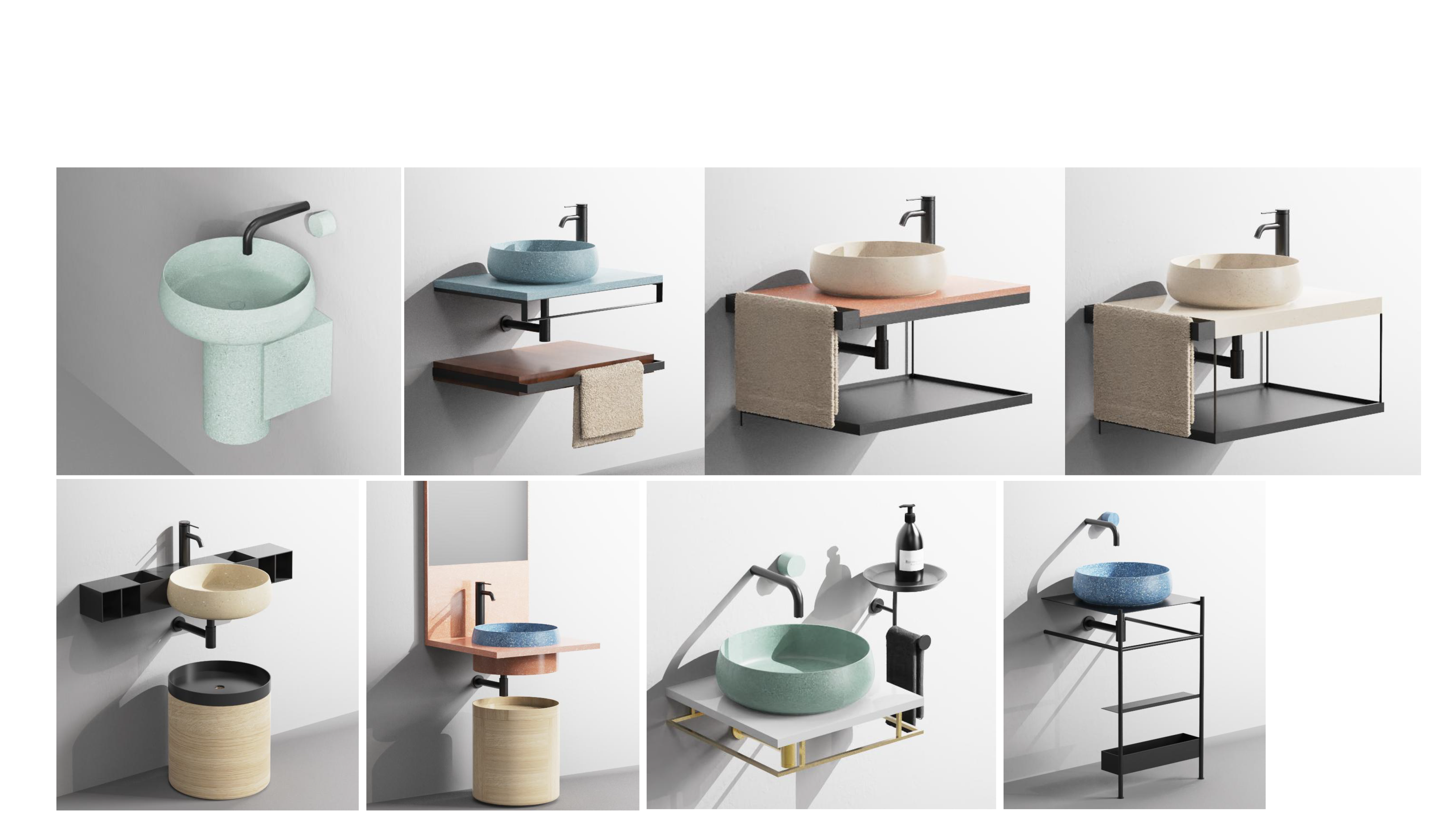 terrazzo; faucet; column basin; bathtub; buried wall，