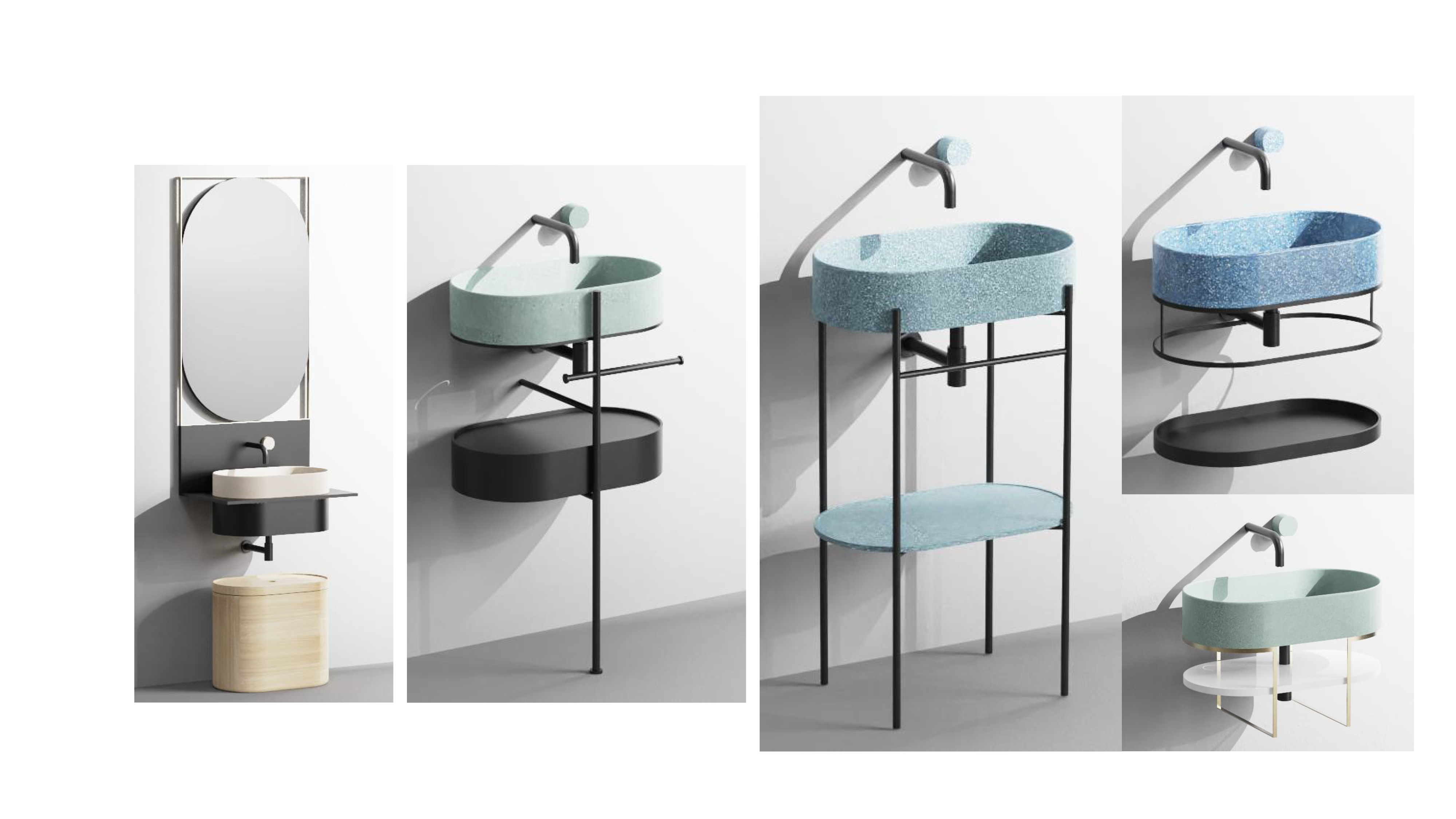 terrazzo; faucet; column basin; bathtub; buried wall，