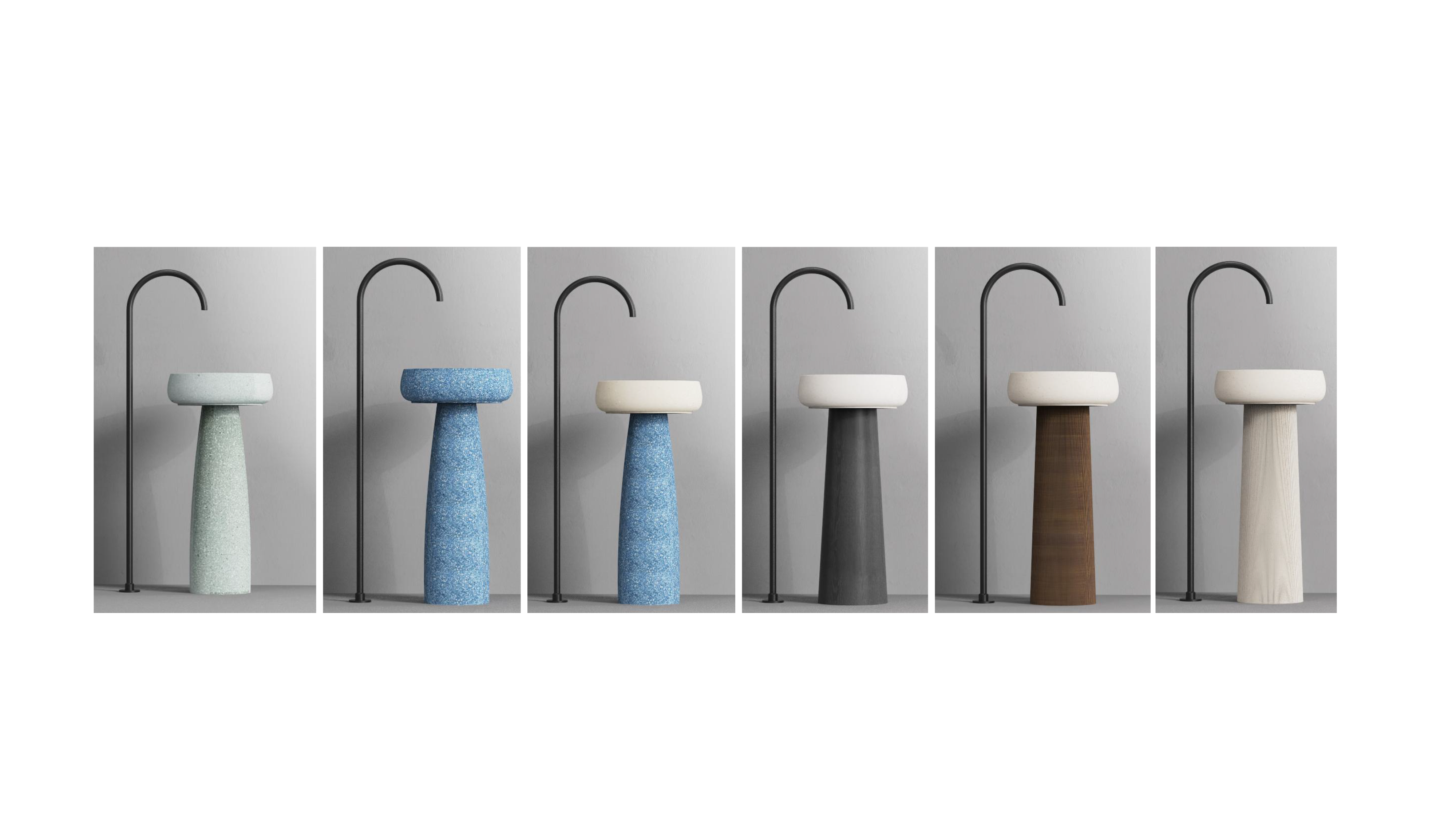 terrazzo; faucet; column basin; bathtub; buried wall，