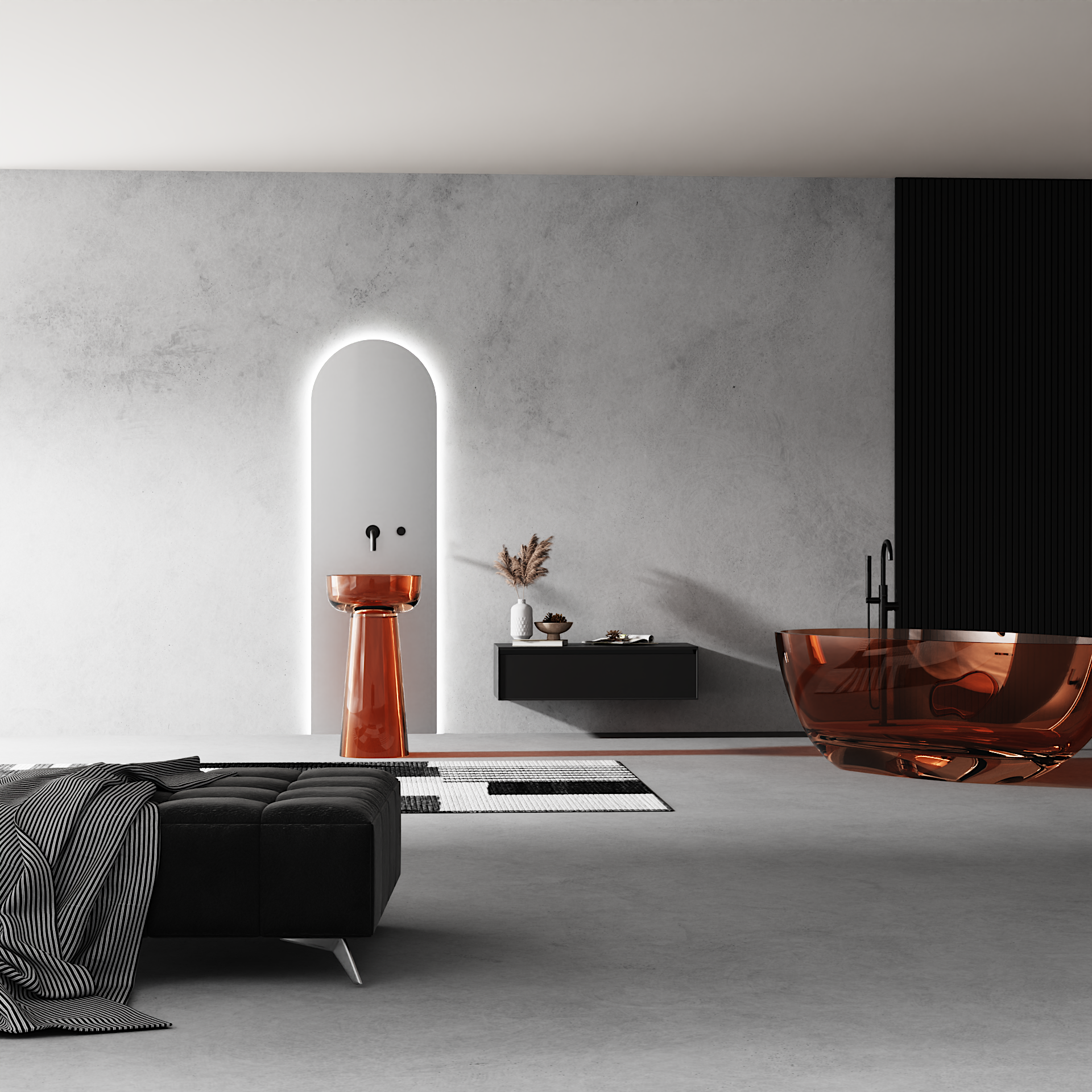 Column basin; basin; faucet; bathtub; bathroom cabinet; shower room，