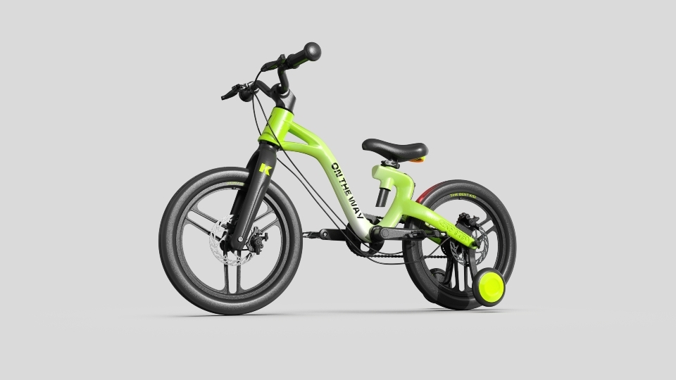 To a bomb two years before the children's bicycle frame design.，