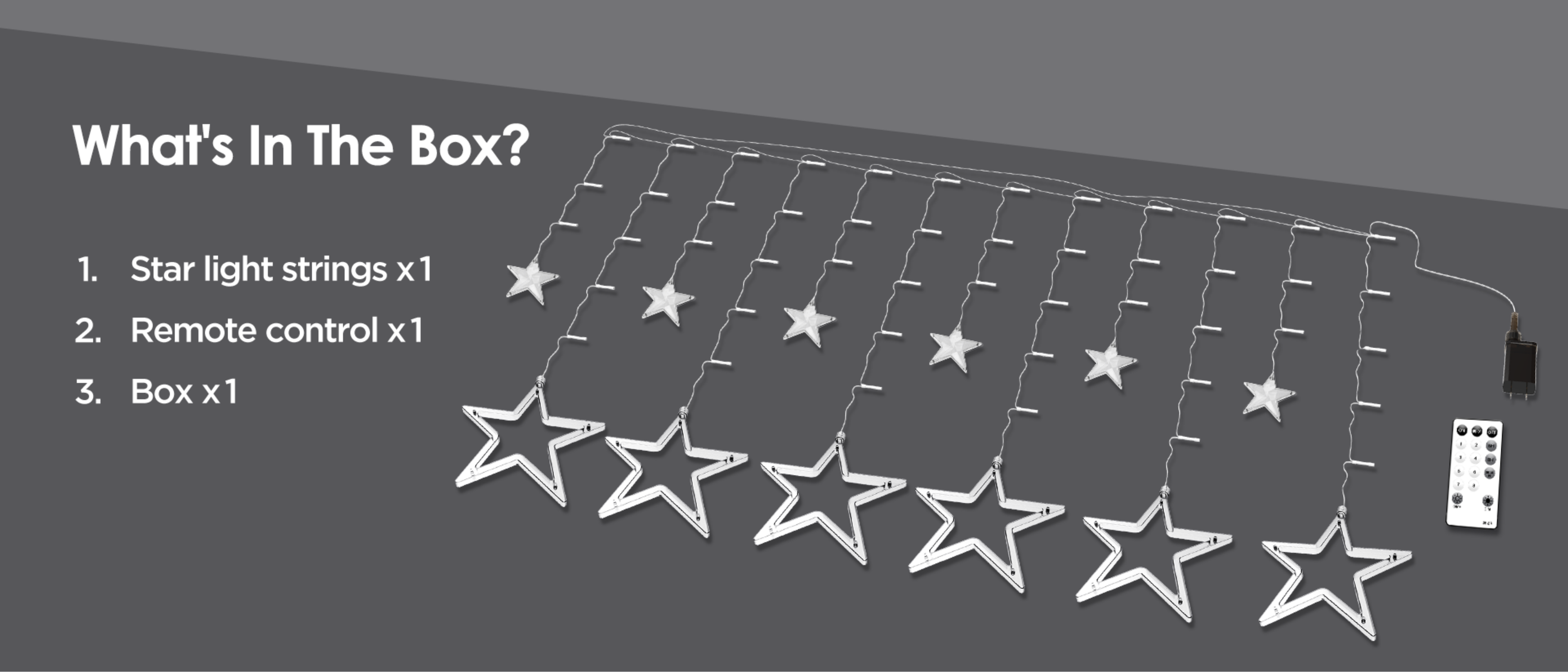 color five-pointed star，Magic Light String，