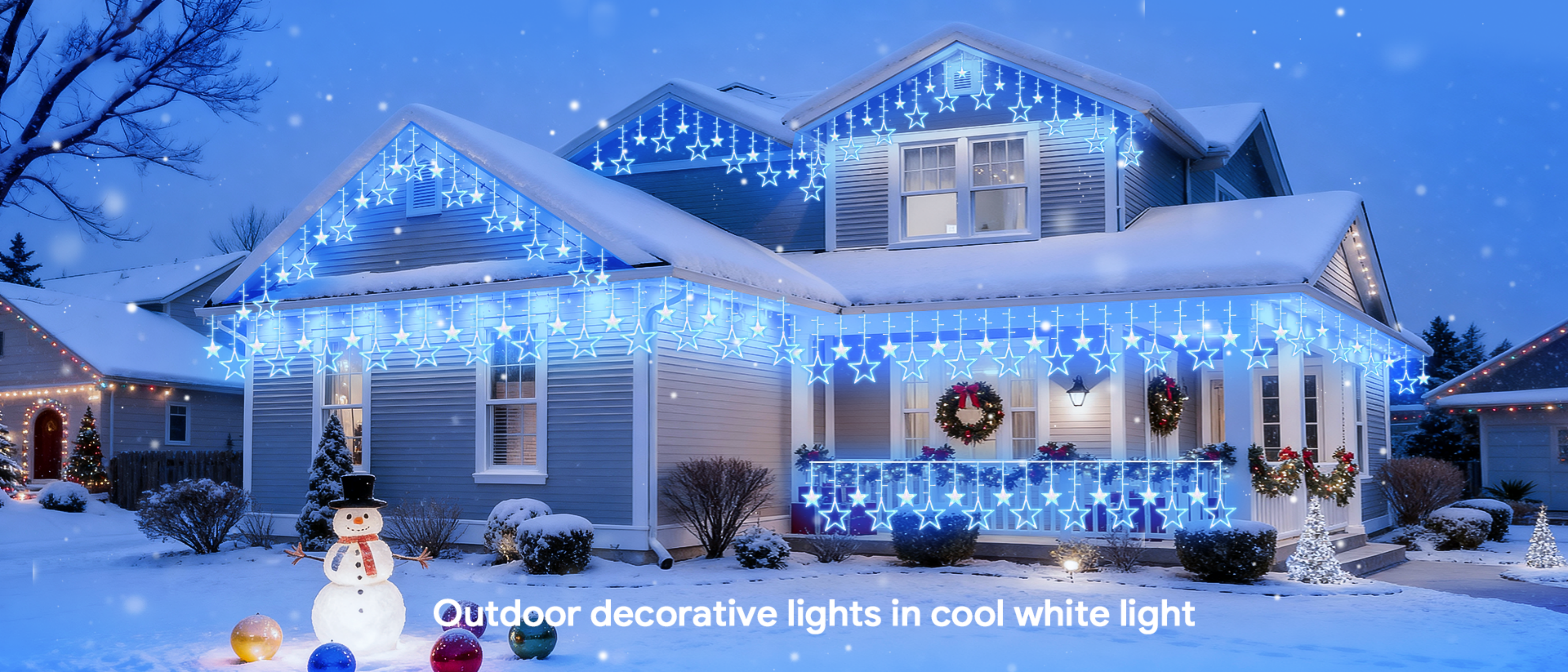 color five-pointed star，Magic Light String，