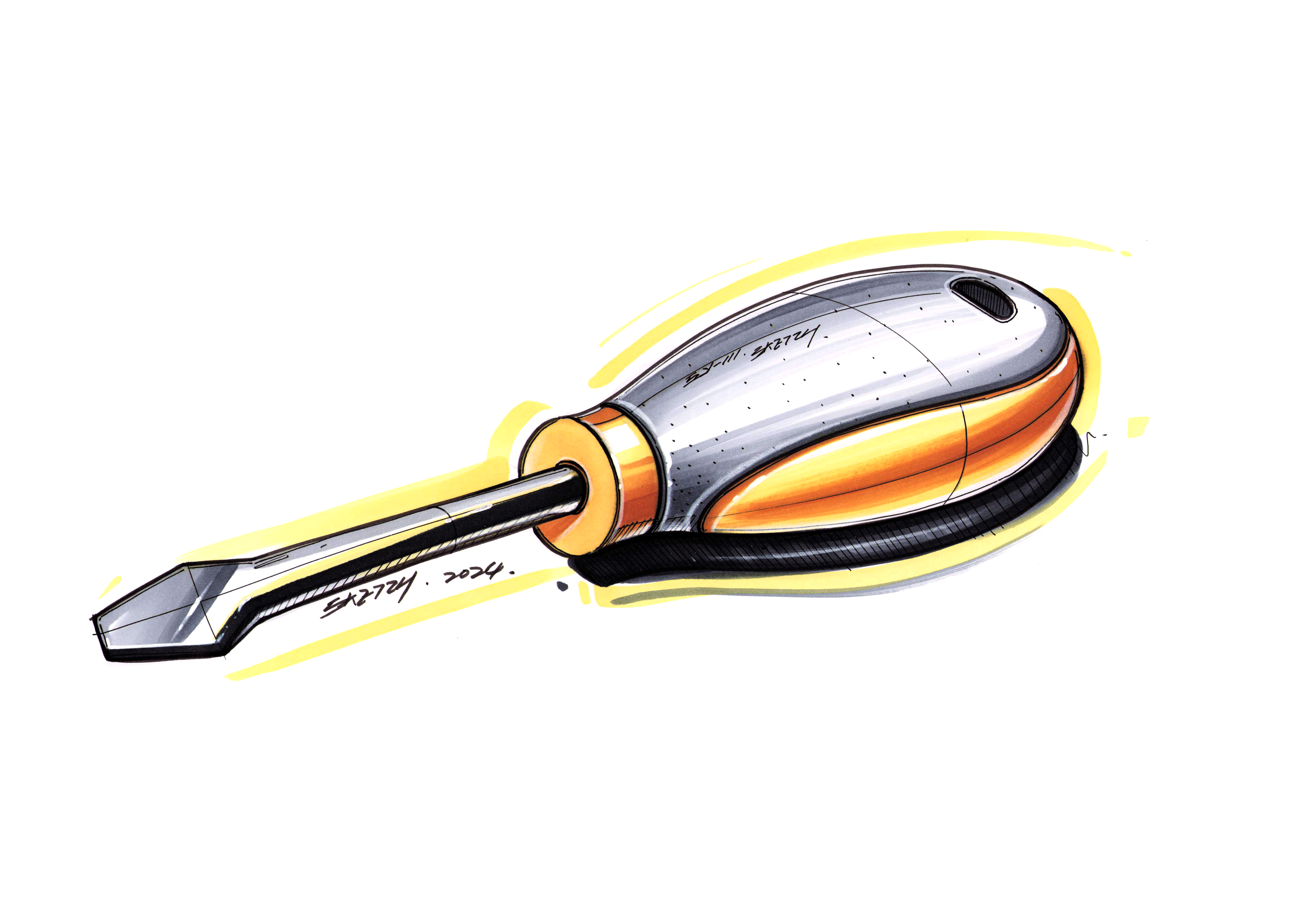 product design，industrial design，Hand drawn product design，Hand drawn industrial design，Mark pen coloring，marker pen painting，